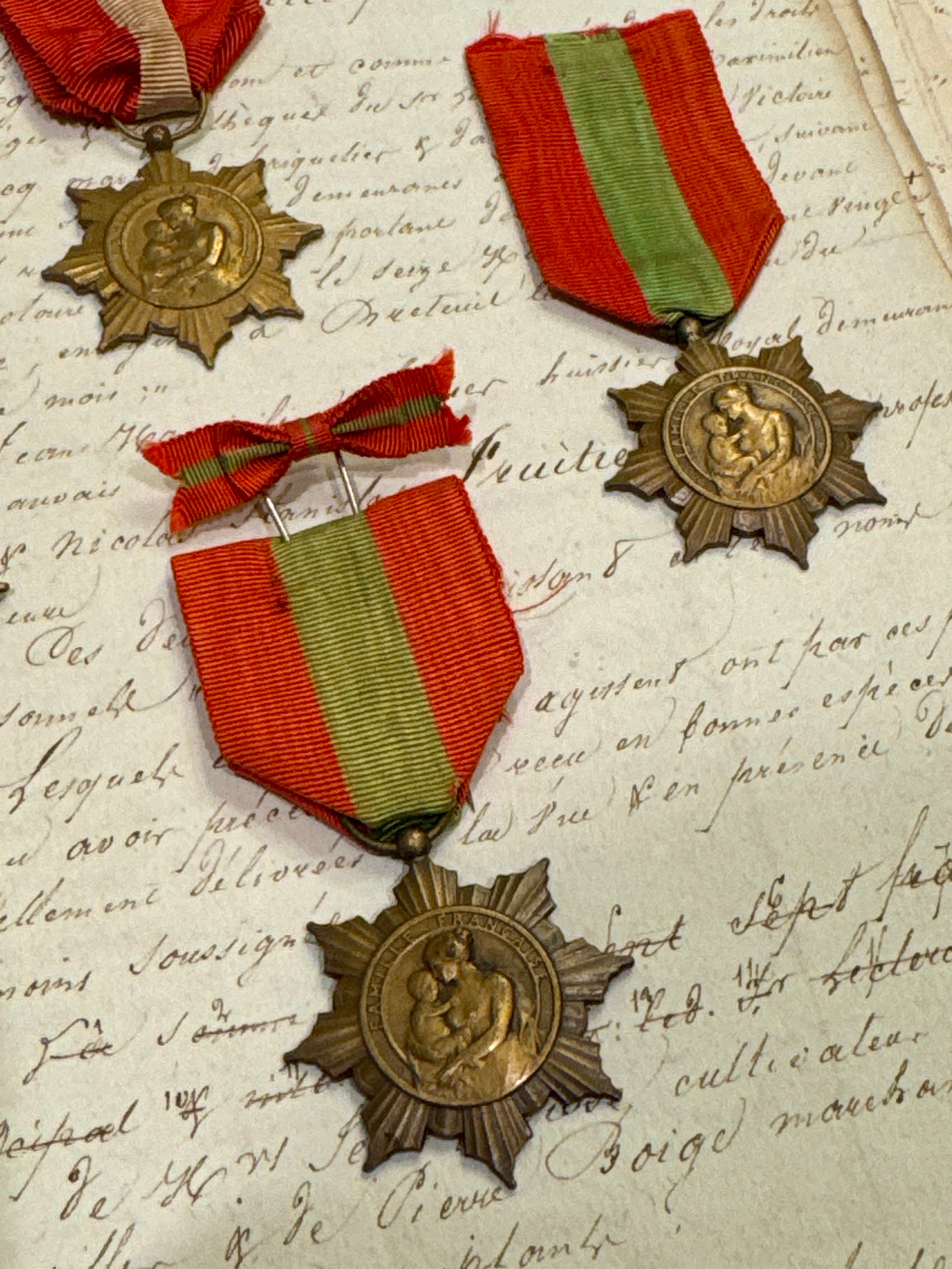Antique French Family Order Medals - 1930 - 1934