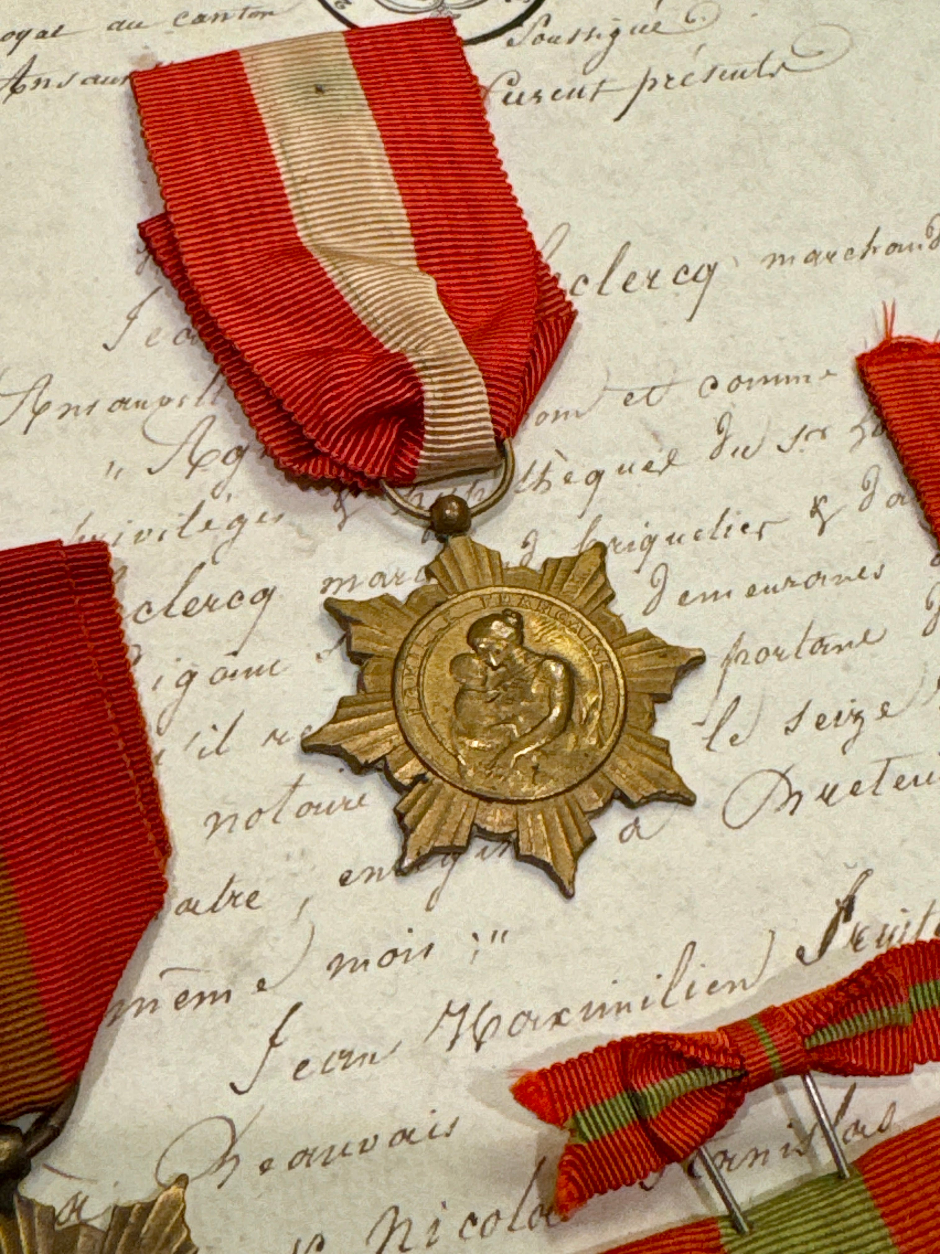 Antique French Family Order Medals - 1930 - 1934