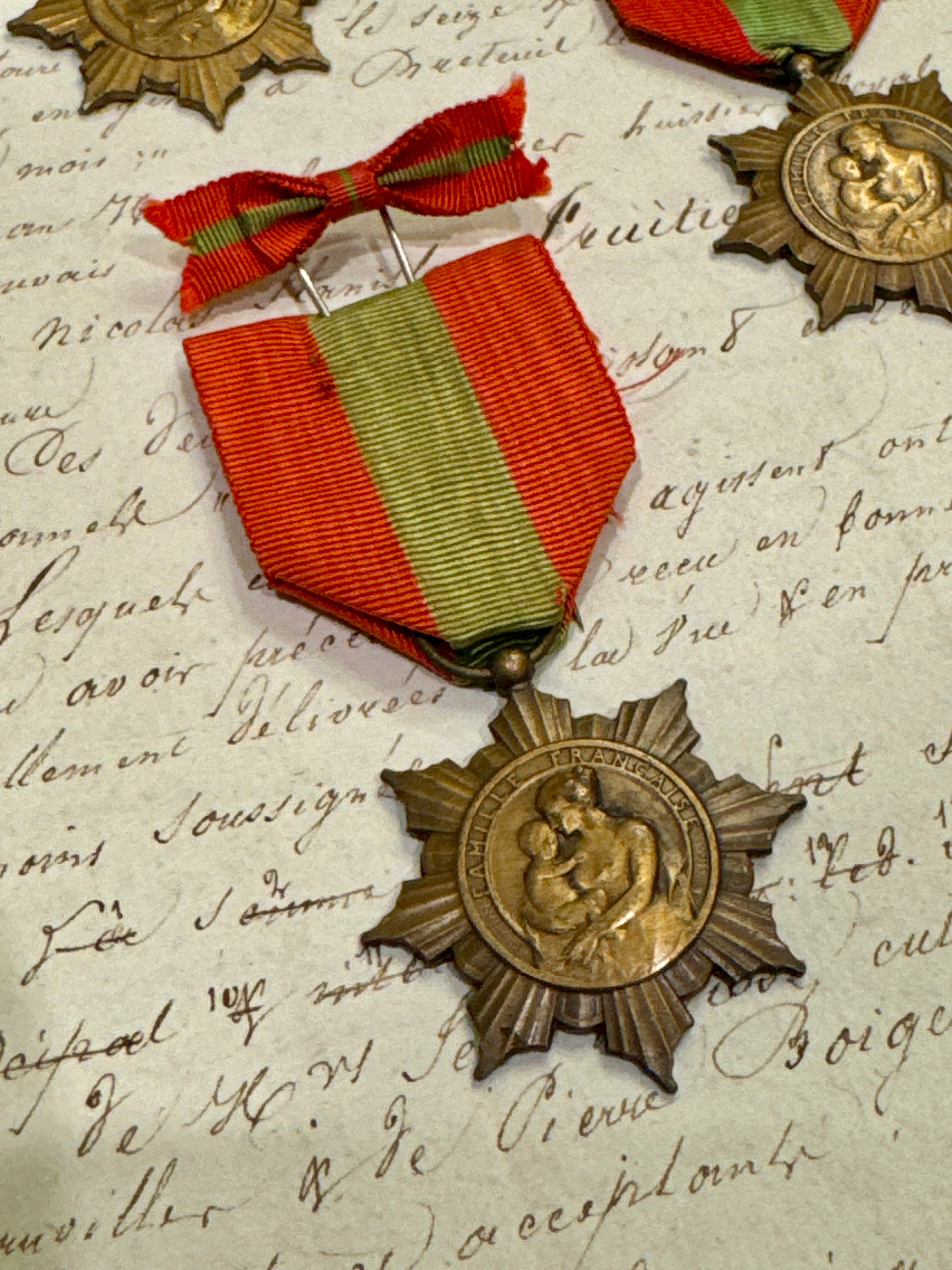 Antique French Family Order Medals - 1930 - 1934