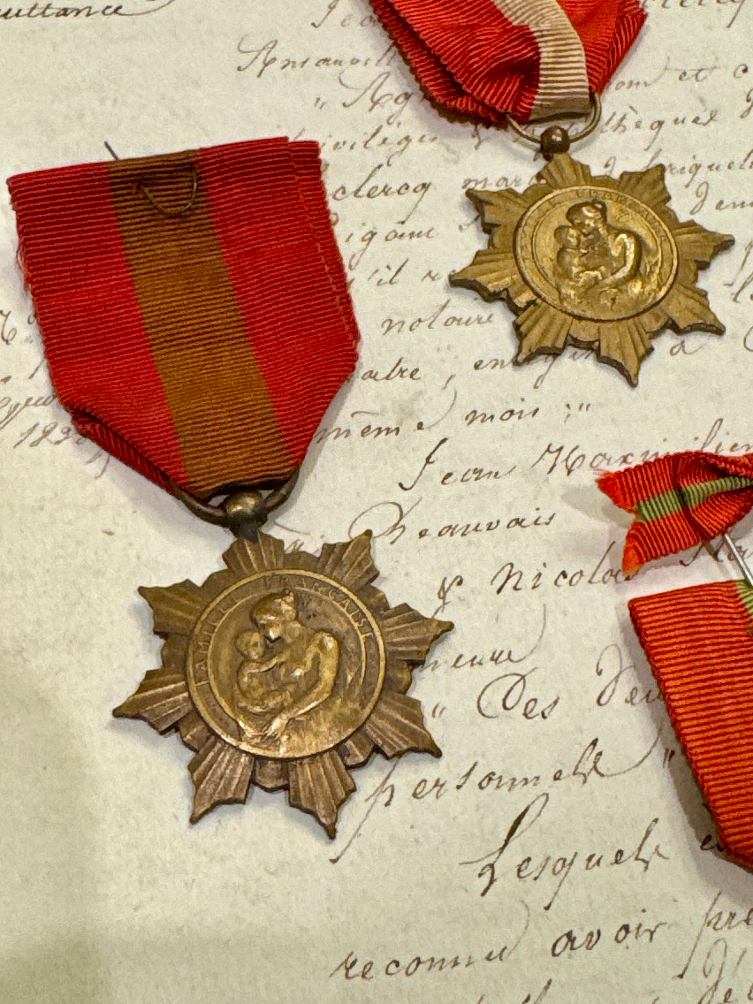 Antique French Family Order Medals - 1930 - 1934