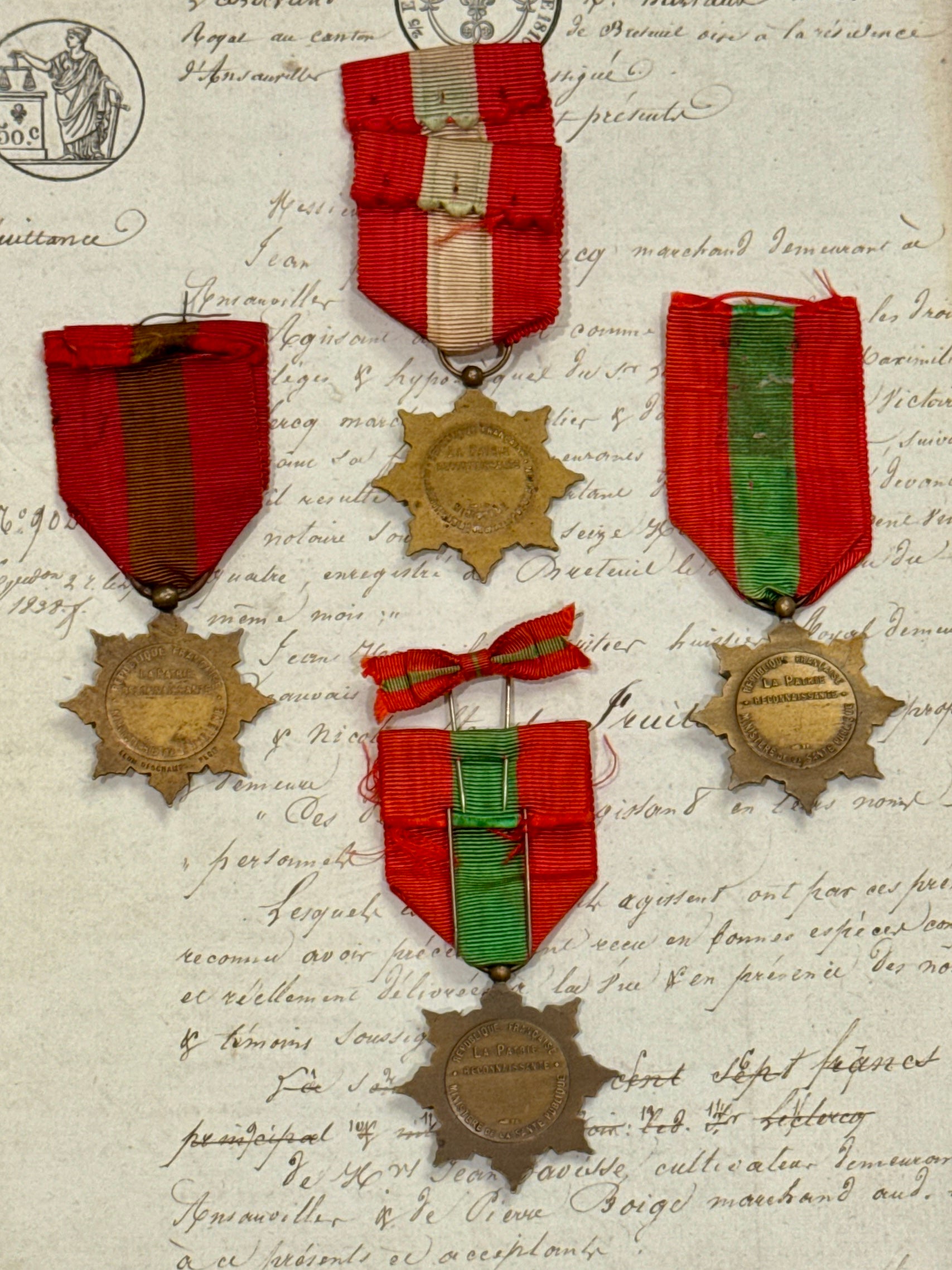 Antique French Family Order Medals - 1930 - 1934