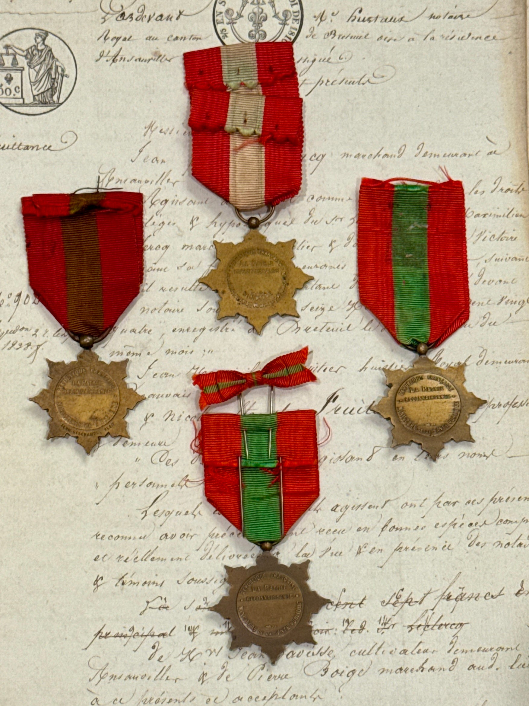 Antique French Family Order Medals - 1930 - 1934