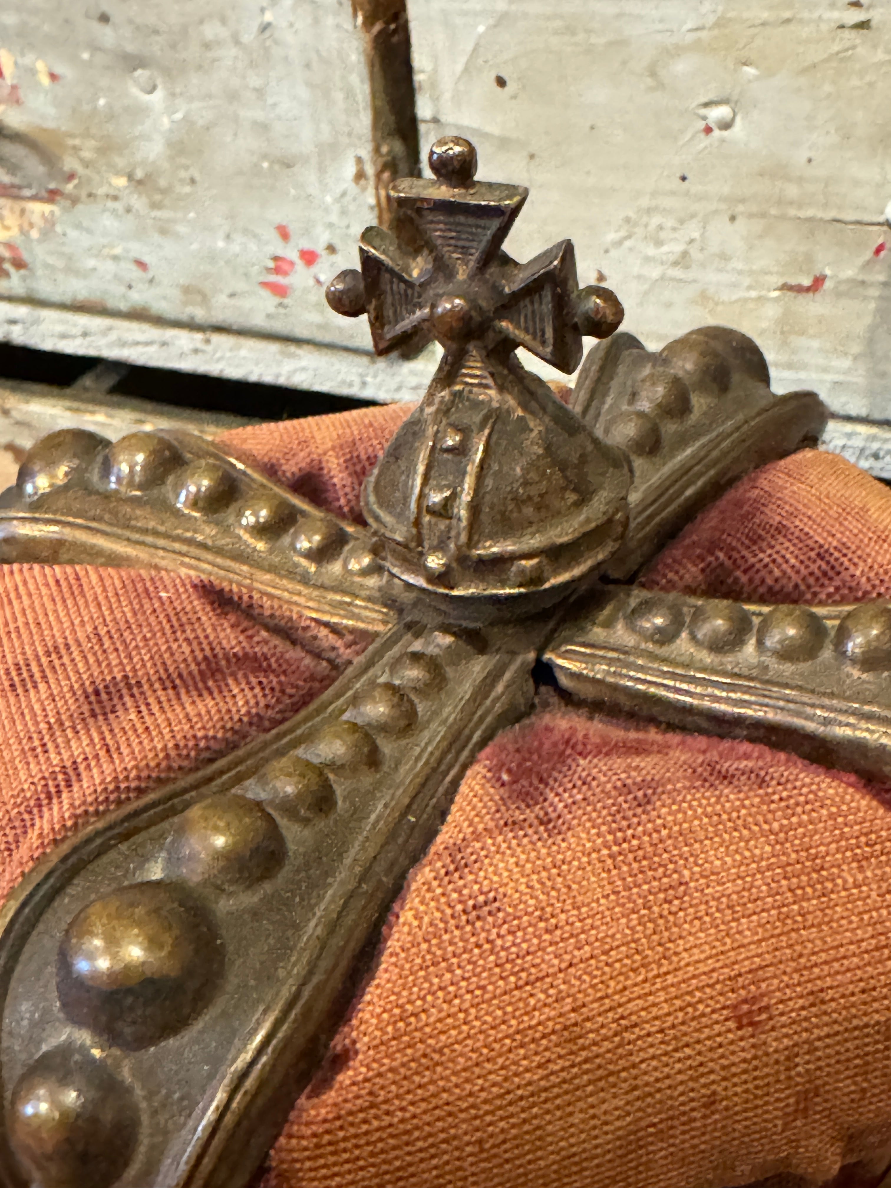 RARE Antique French Crown Relic Holder