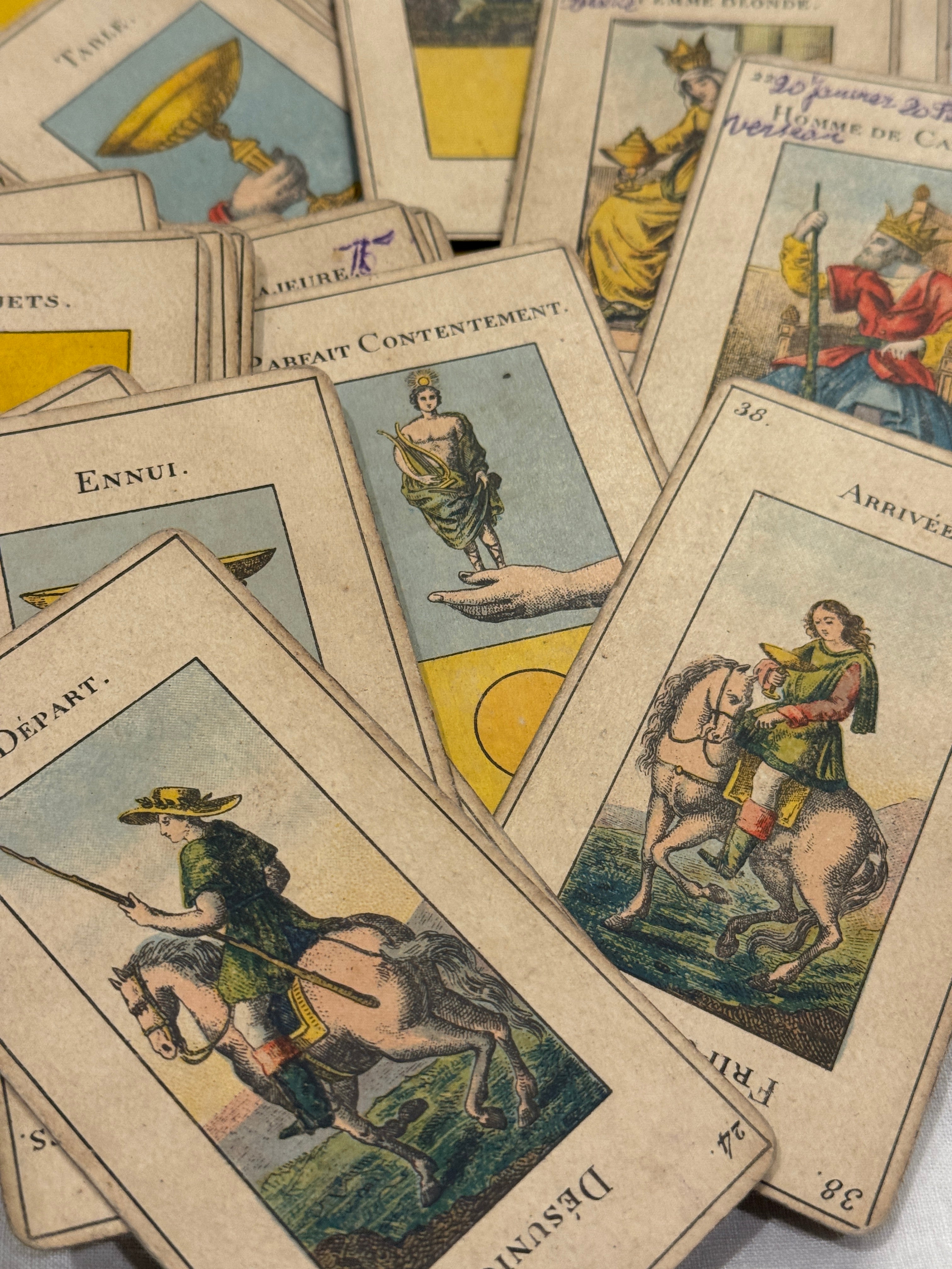 Antique 1890s Grimaud Grand Etteilla Tarot Cards