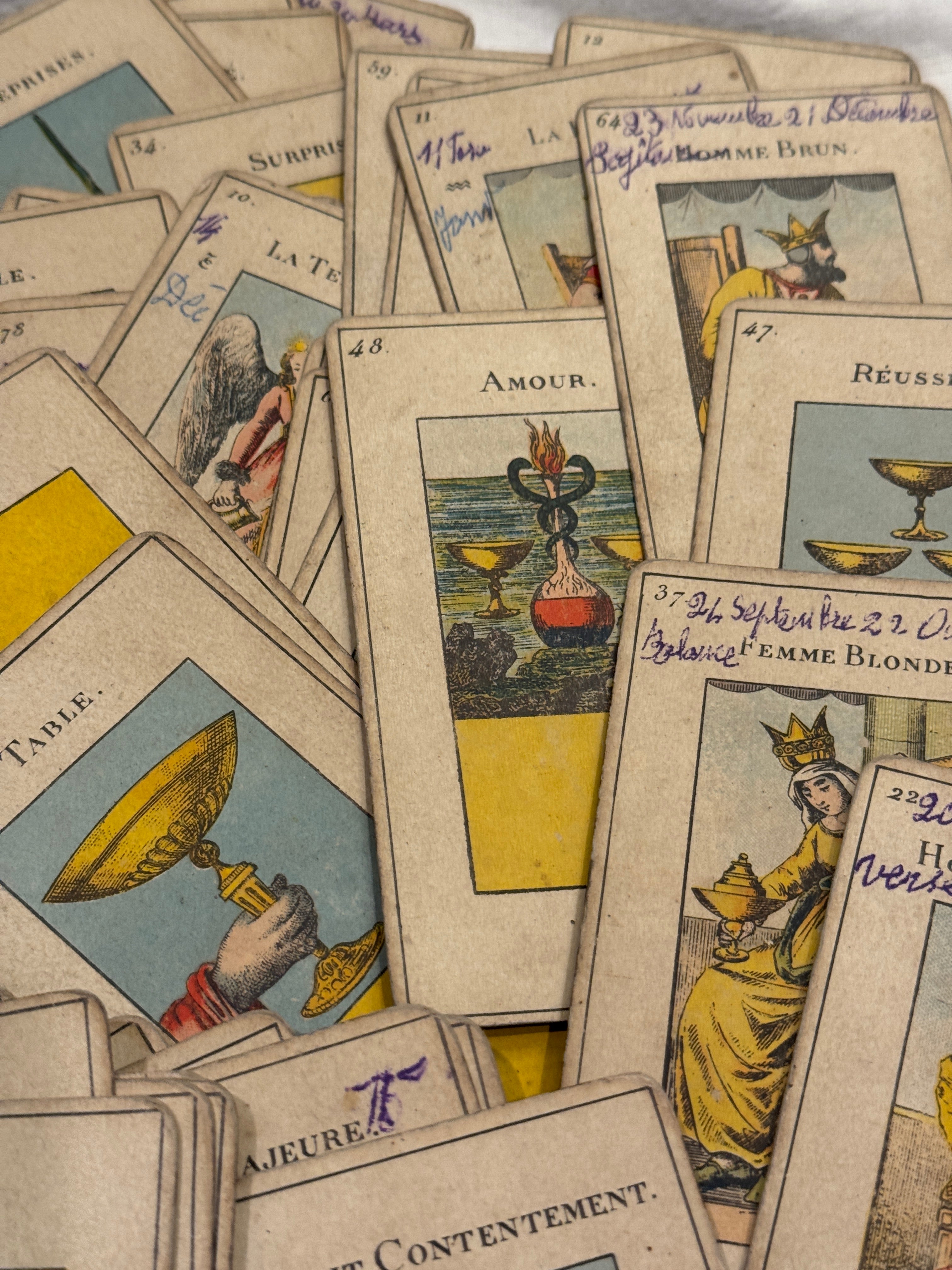 Antique 1890s Grimaud Grand Etteilla Tarot Cards