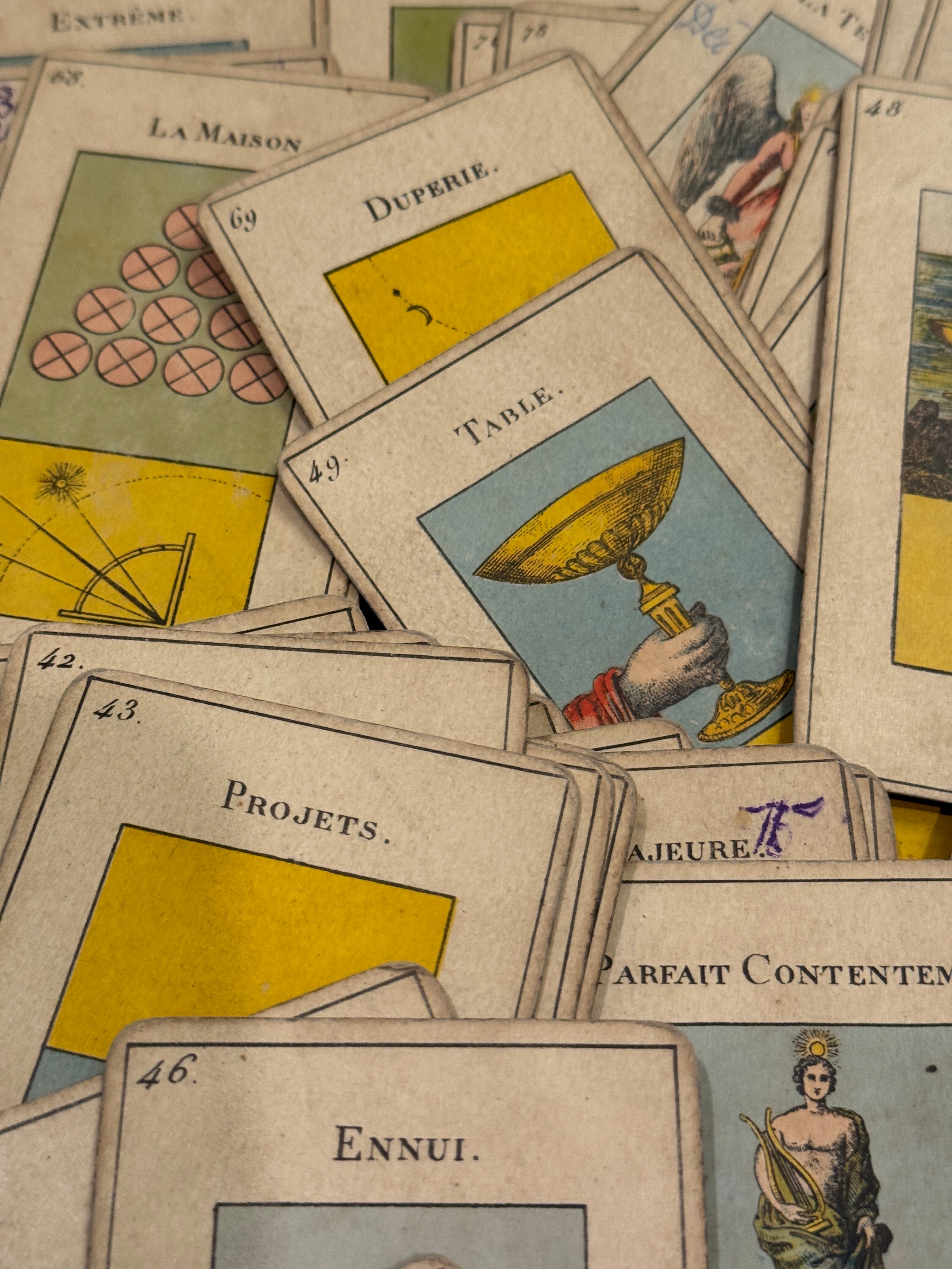 Antique 1890s Grimaud Grand Etteilla Tarot Cards