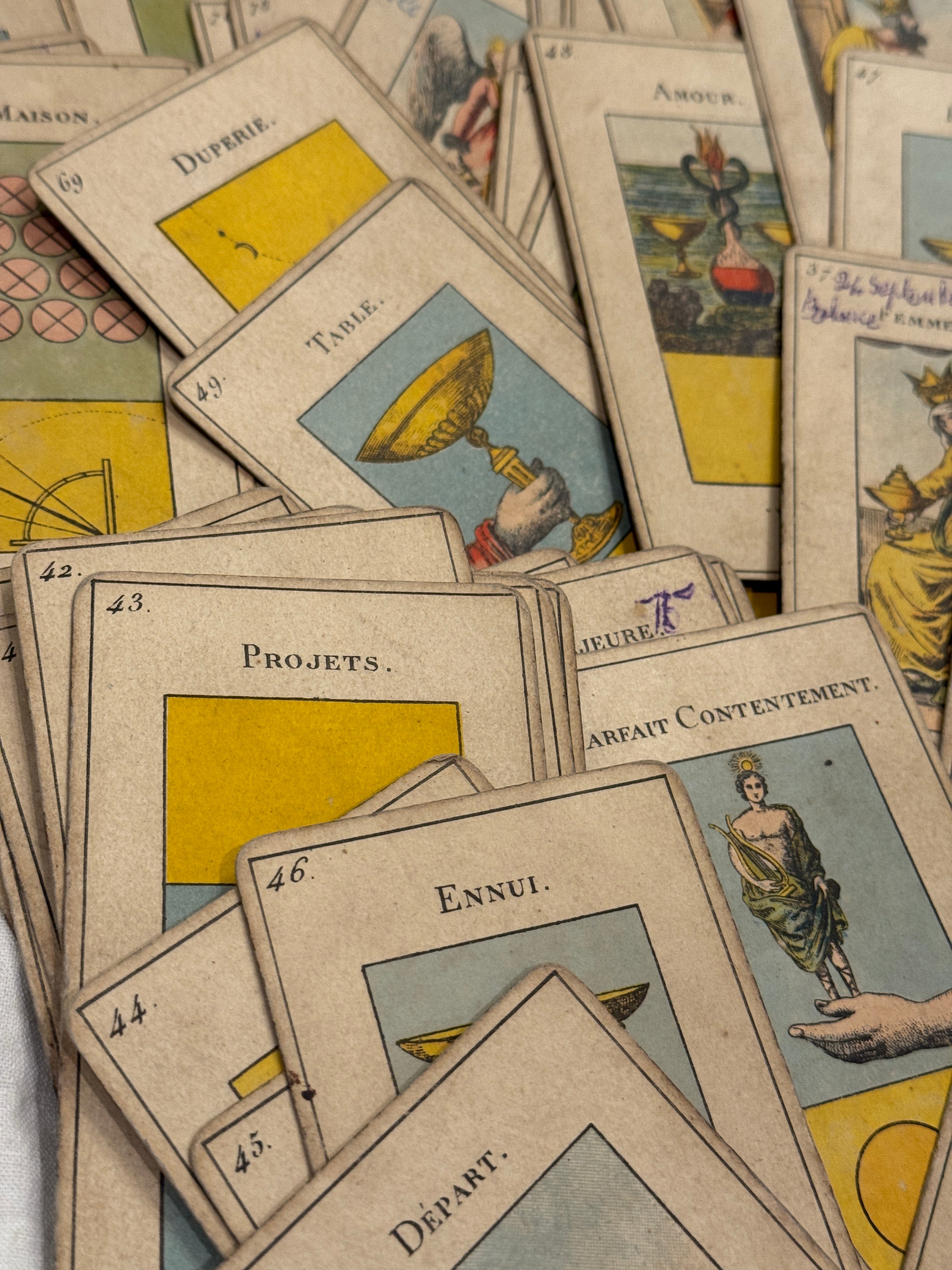 Antique 1890s Grimaud Grand Etteilla Tarot Cards