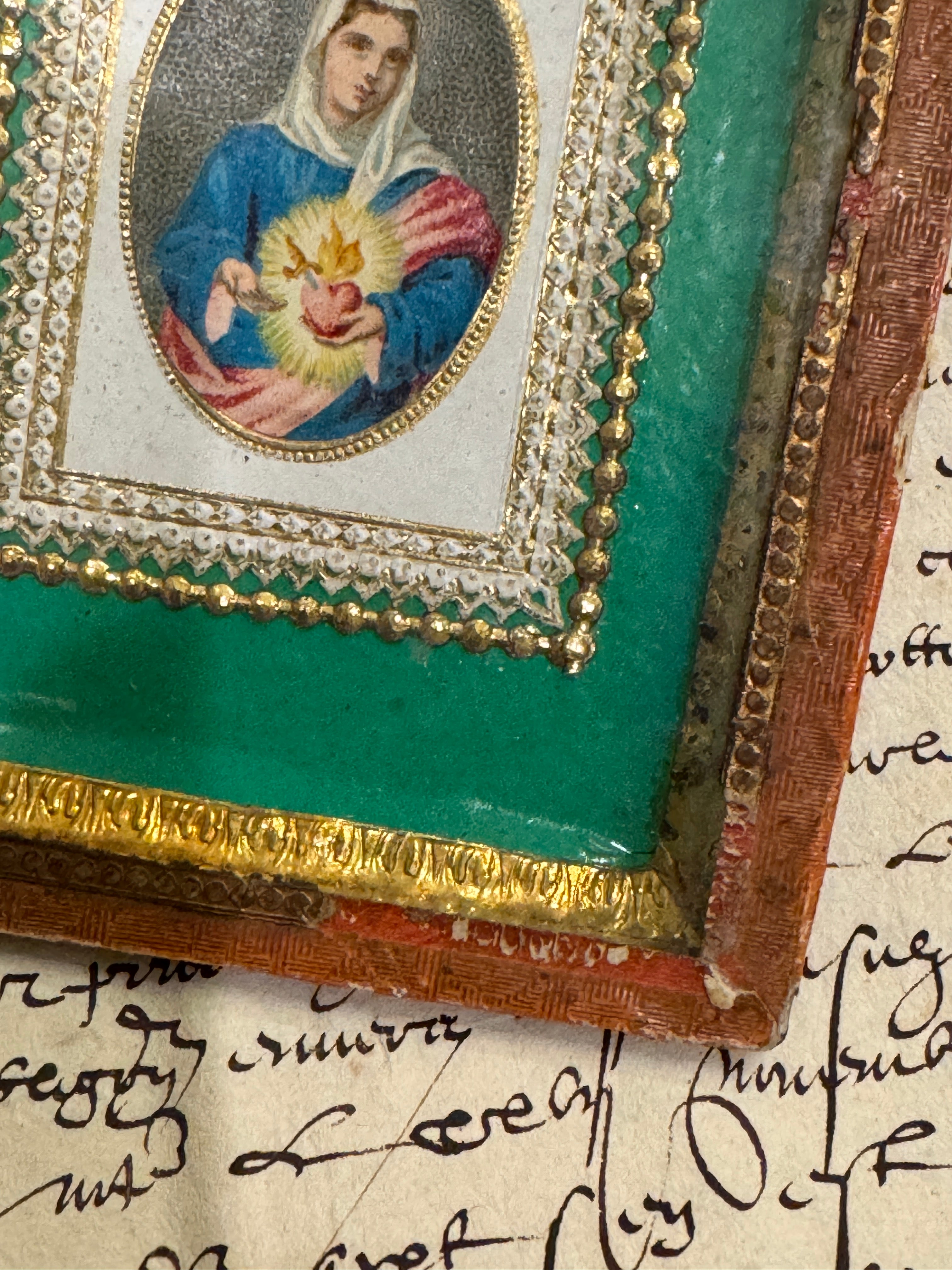 Antique 1800s French Sacred Heart Relic