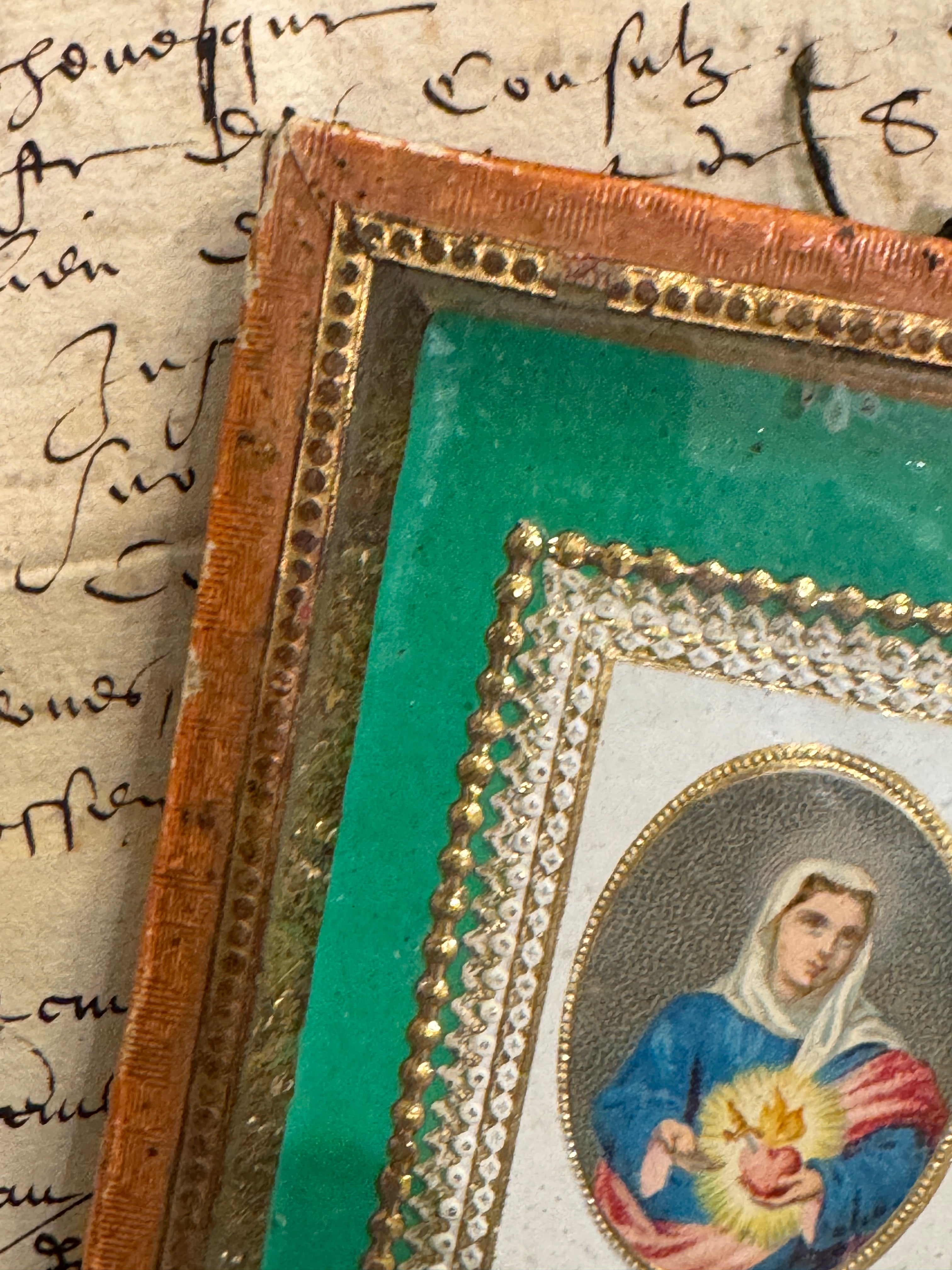 Antique 1800s French Sacred Heart Relic