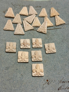 Ceramic French Feve's - Eiffel Tower & Fleur de Lis
