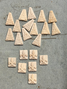 Ceramic French Feve's - Eiffel Tower & Fleur de Lis
