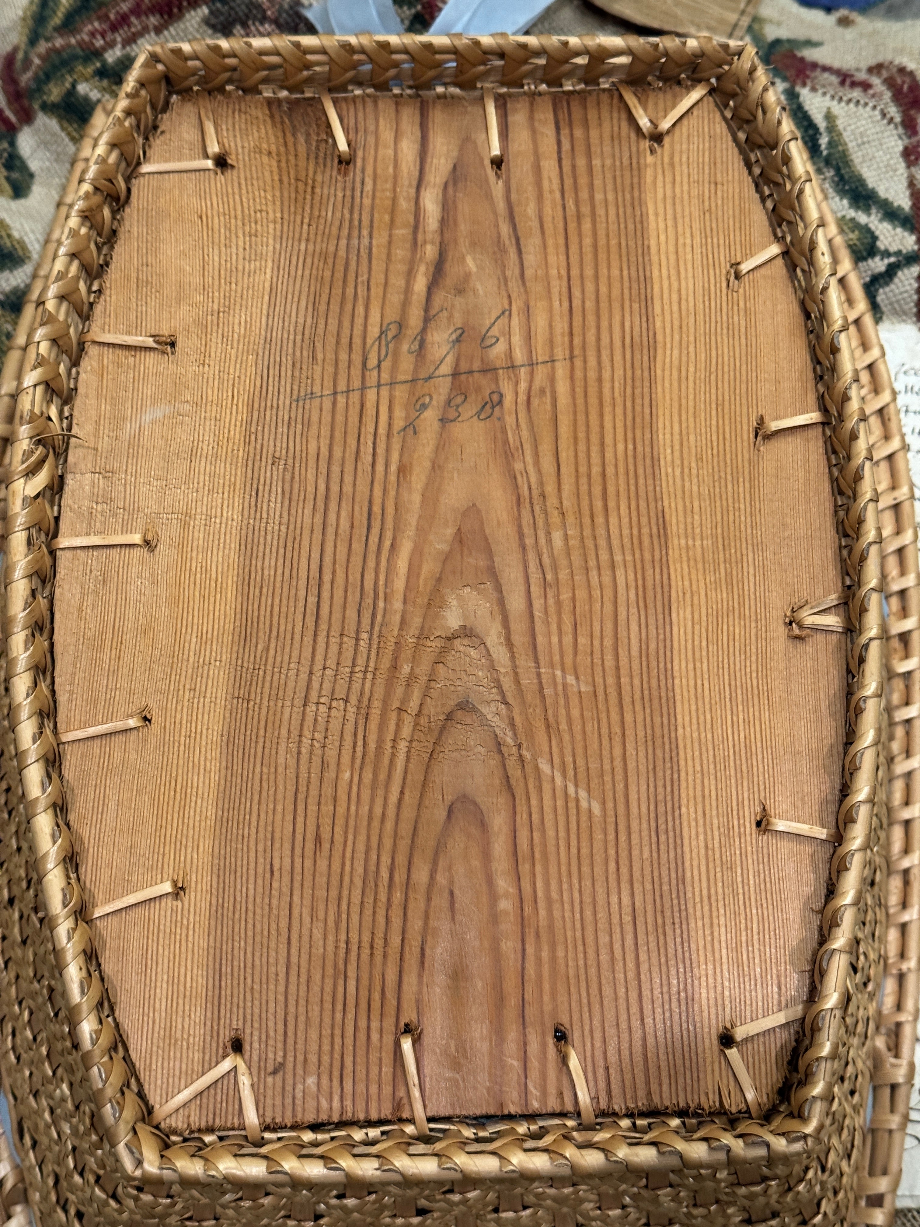 Exceptional Late 19th Century Antique Victorian Hand Woven Wicker Basket