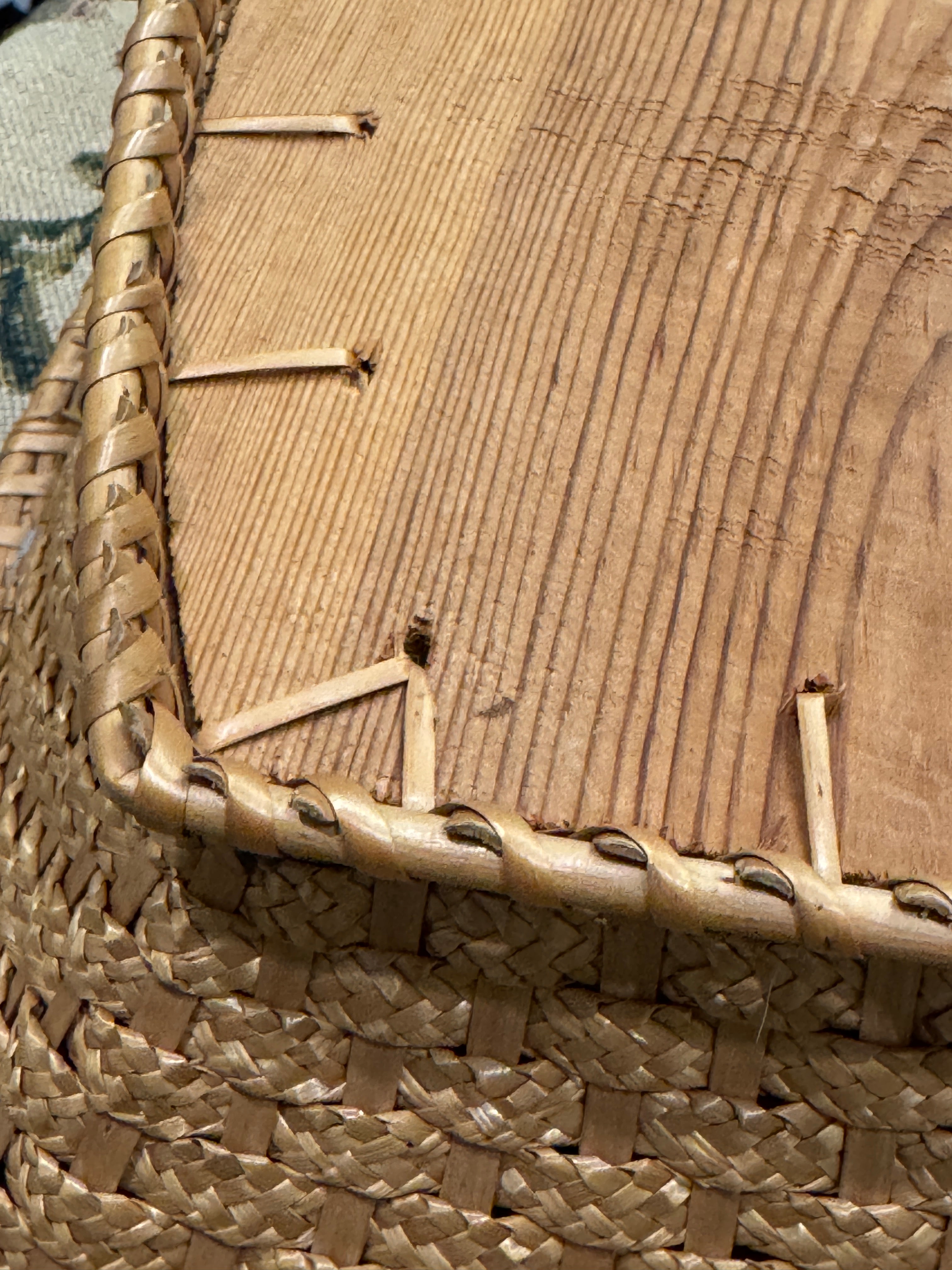 Exceptional Late 19th Century Antique Victorian Hand Woven Wicker Basket