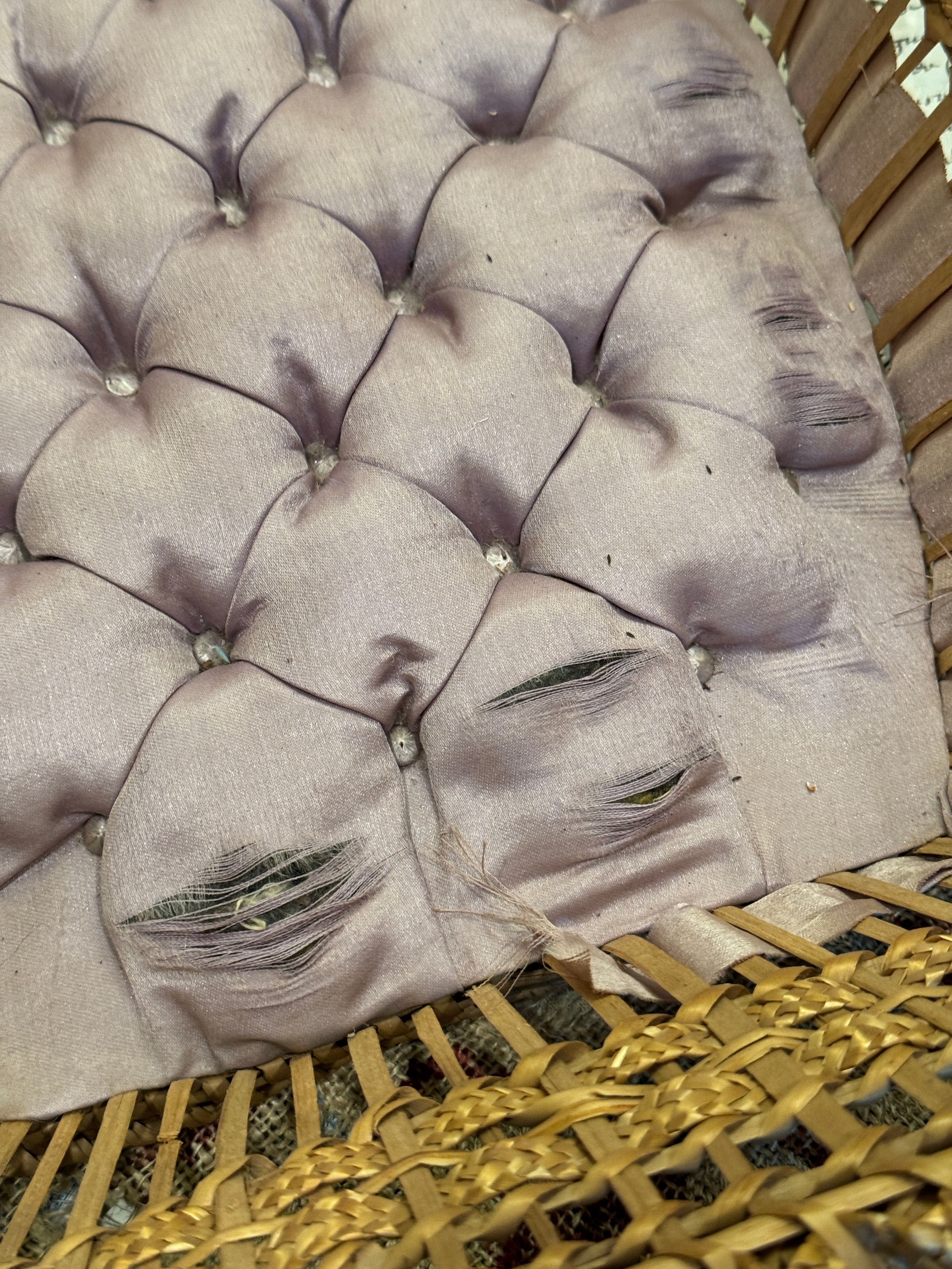 Exceptional Late 19th Century Antique Victorian Hand Woven Wicker Basket