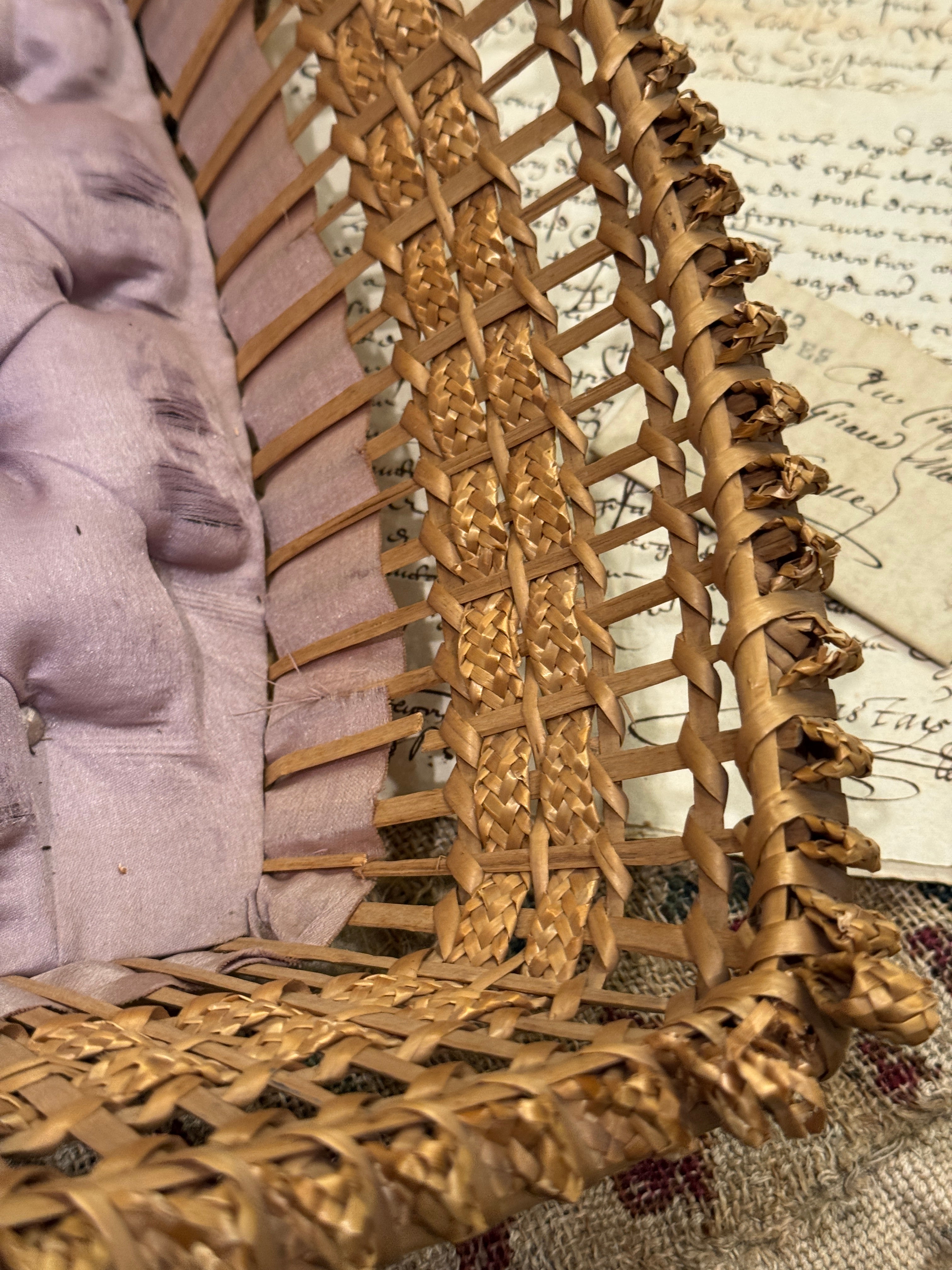 Exceptional Late 19th Century Antique Victorian Hand Woven Wicker Basket