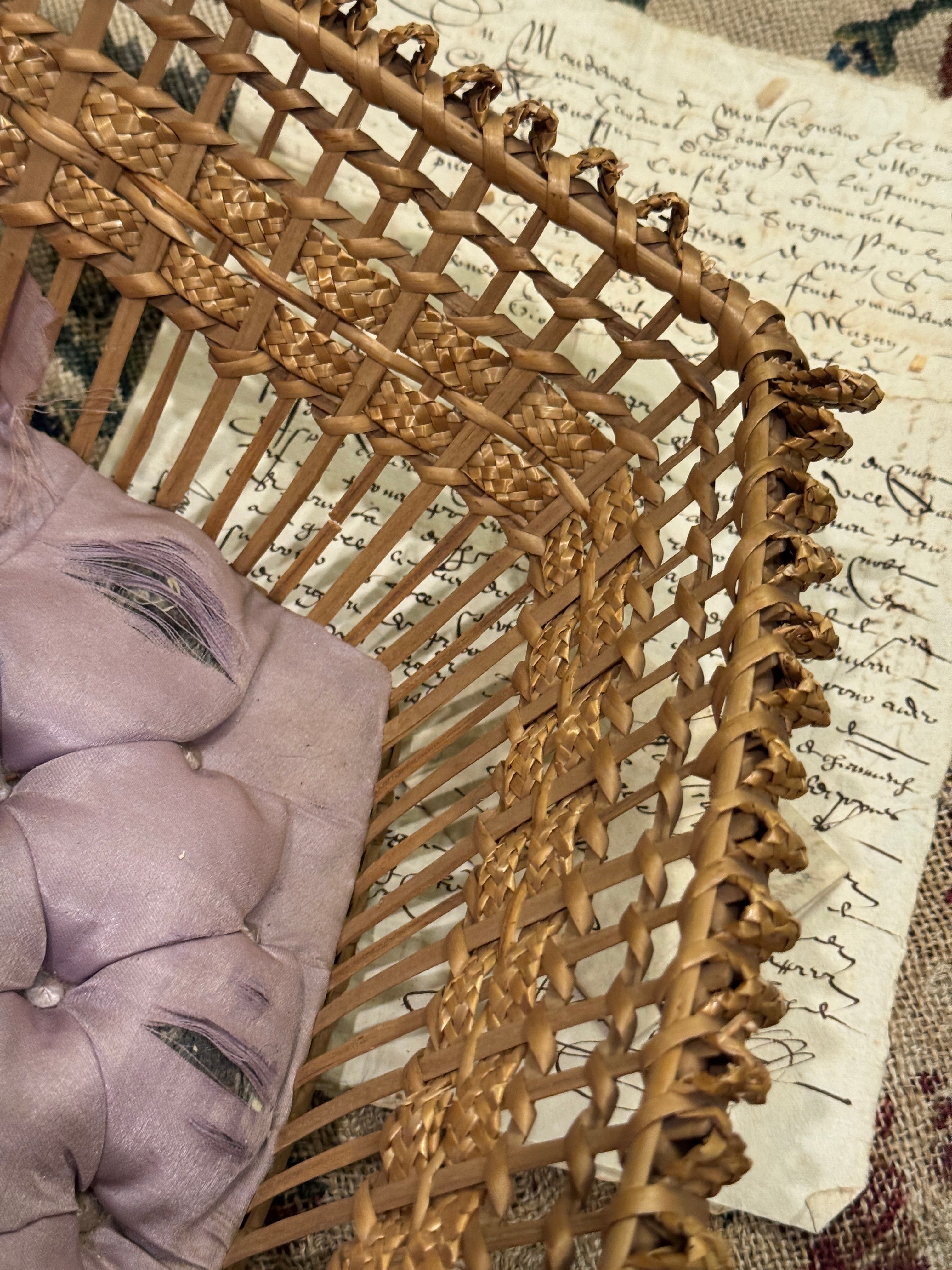 Exceptional Late 19th Century Antique Victorian Hand Woven Wicker Basket