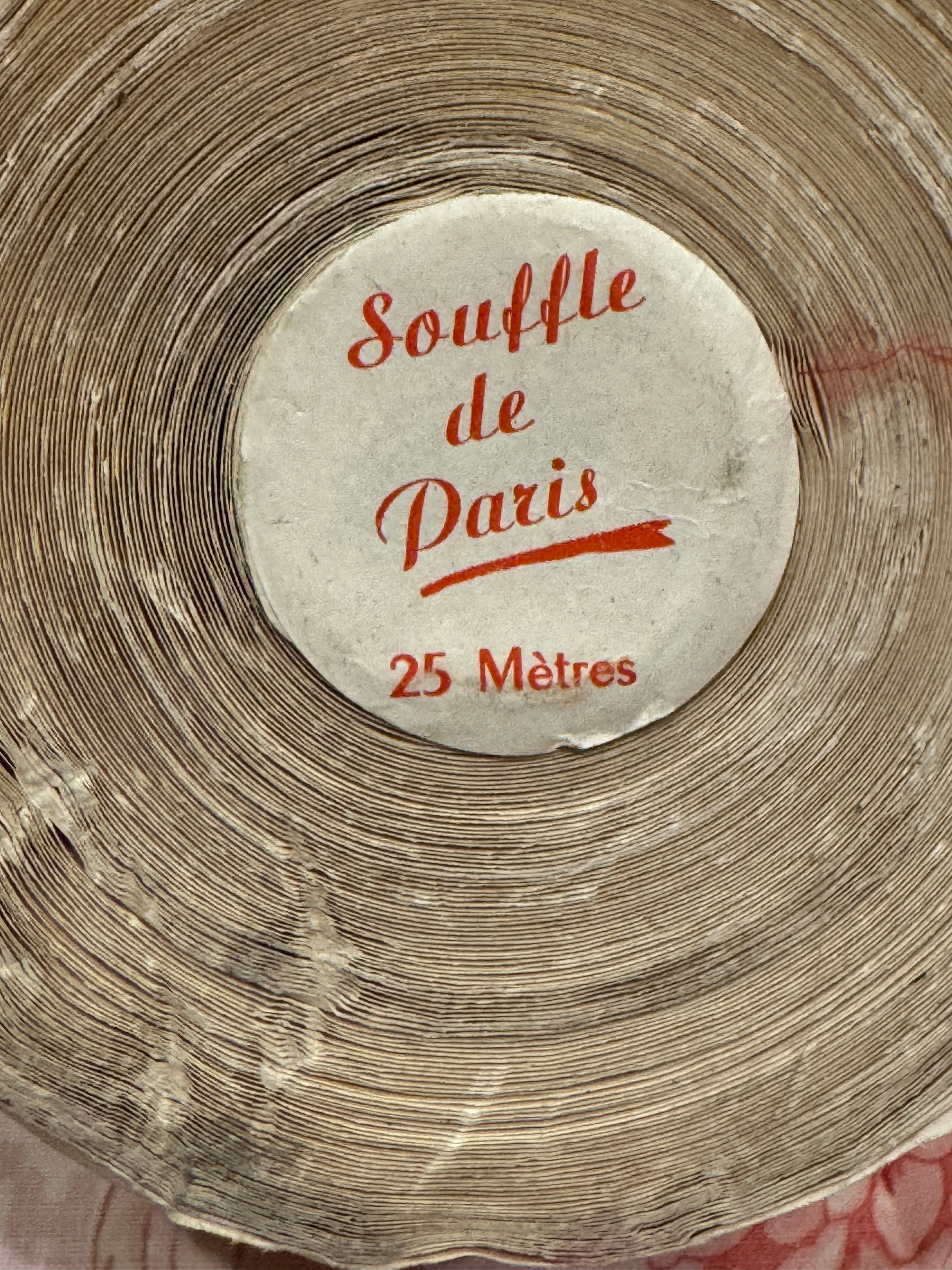 Vintage French Rose Pink Satin Ribbon Spools - 25 Meters