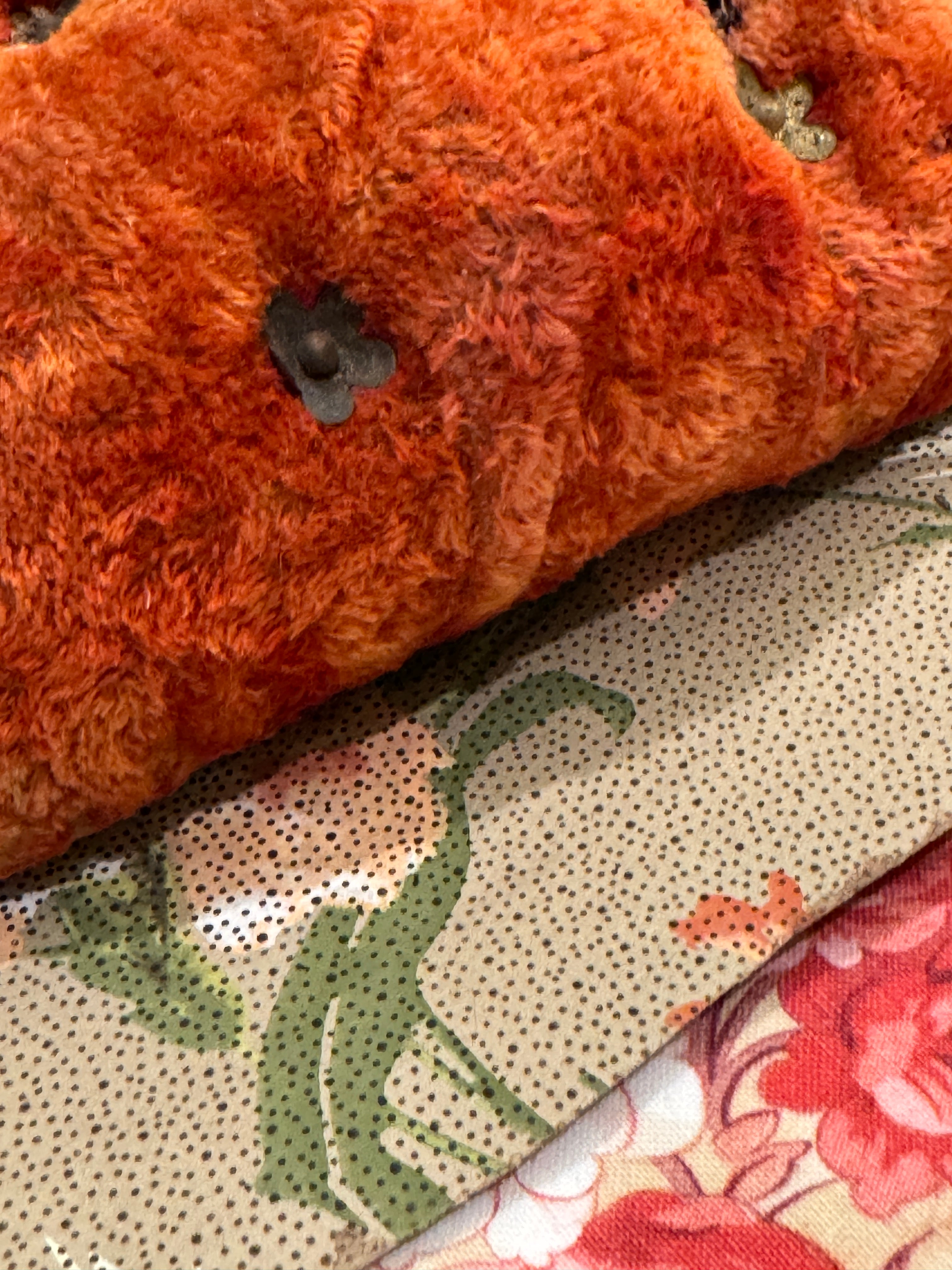 Antique 1800s Tufted French Red Velvet Wedding Display