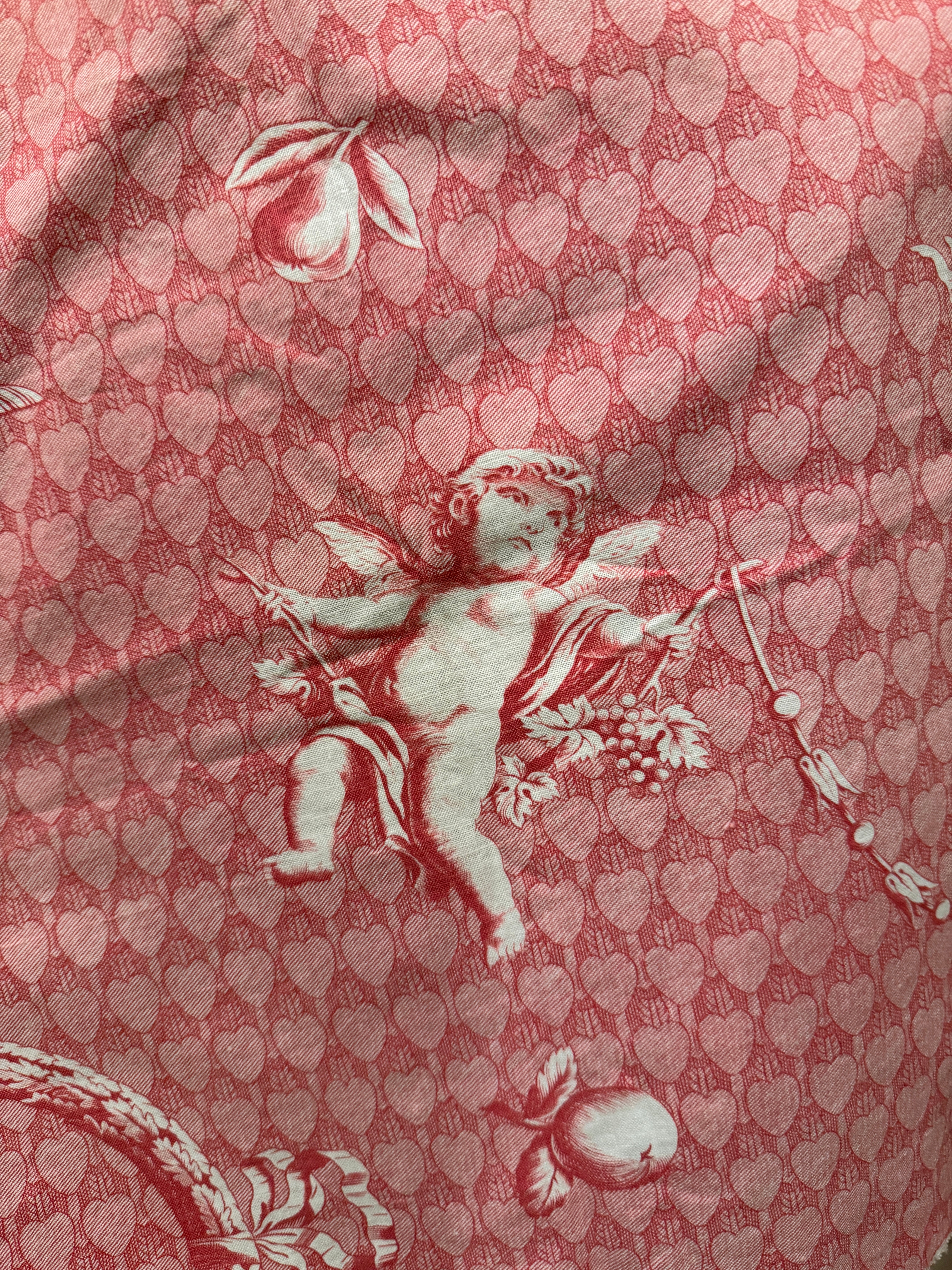 1800s French Printed Cotton Cherub Toile  *