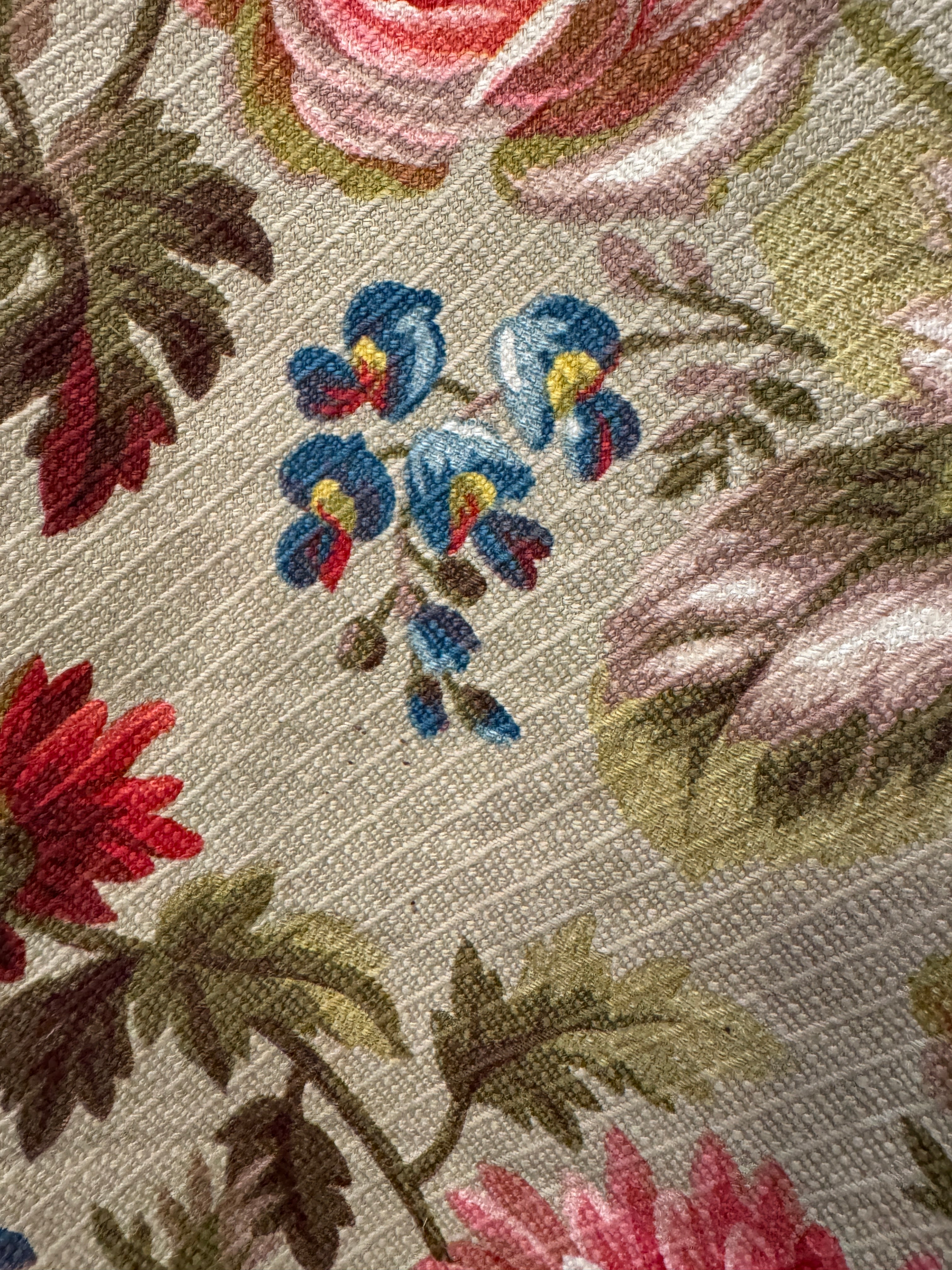 Antique French Cranberry Cretonne Cotton *