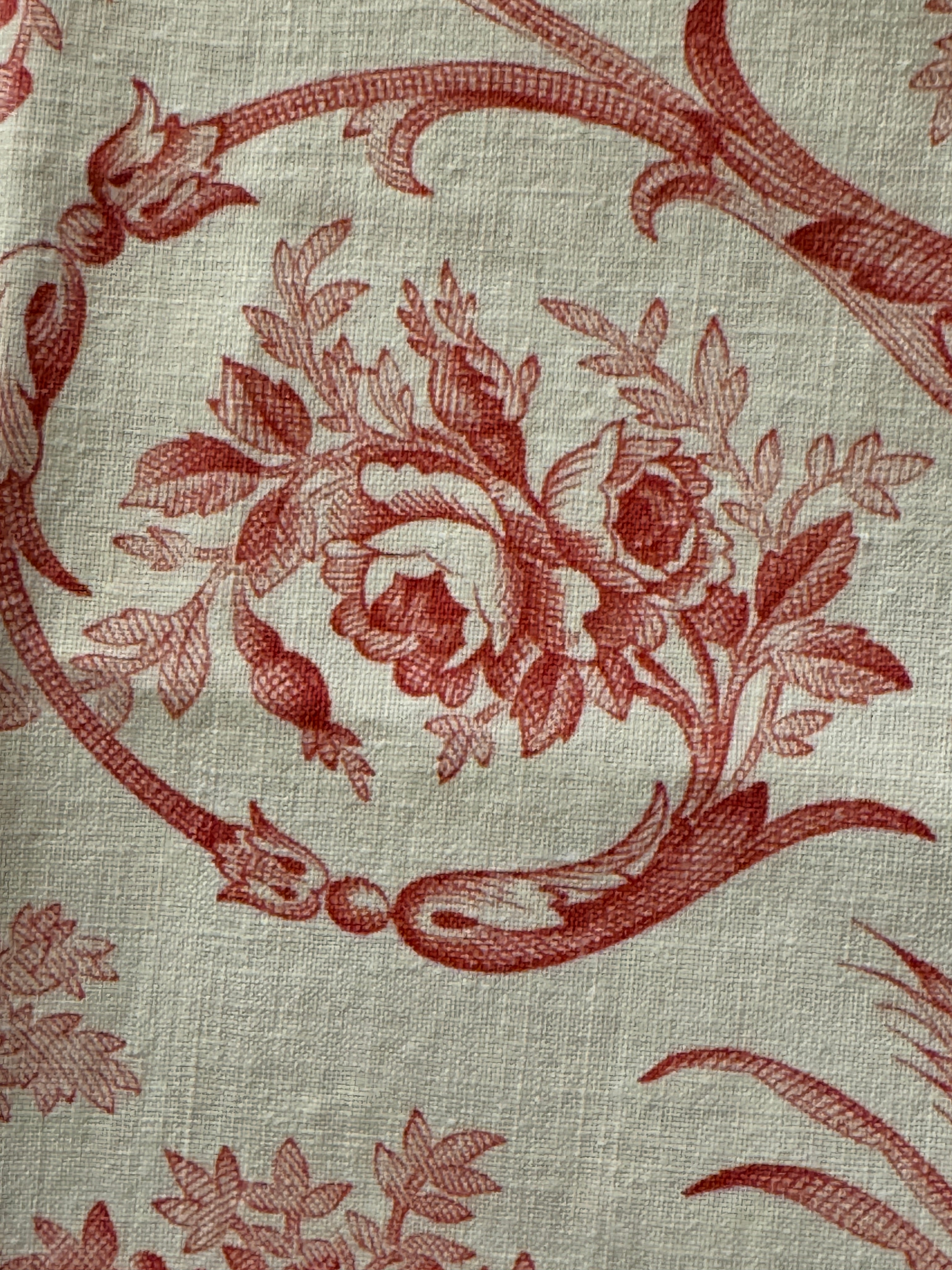 1800s French Cotton Vignette Covered Toile  *