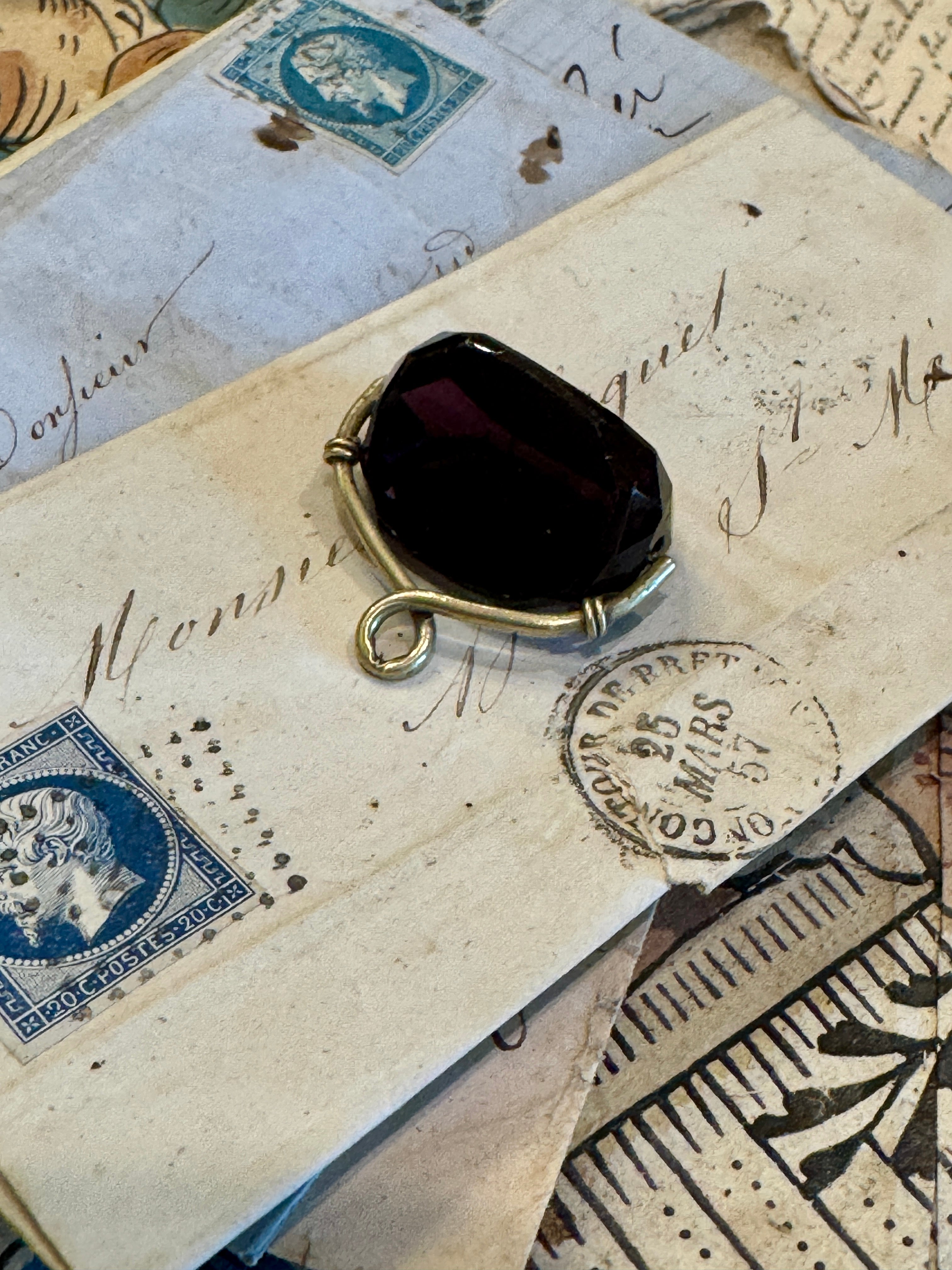 Antique Edwardian Rose Gold Spinning Fob Seal Pendant