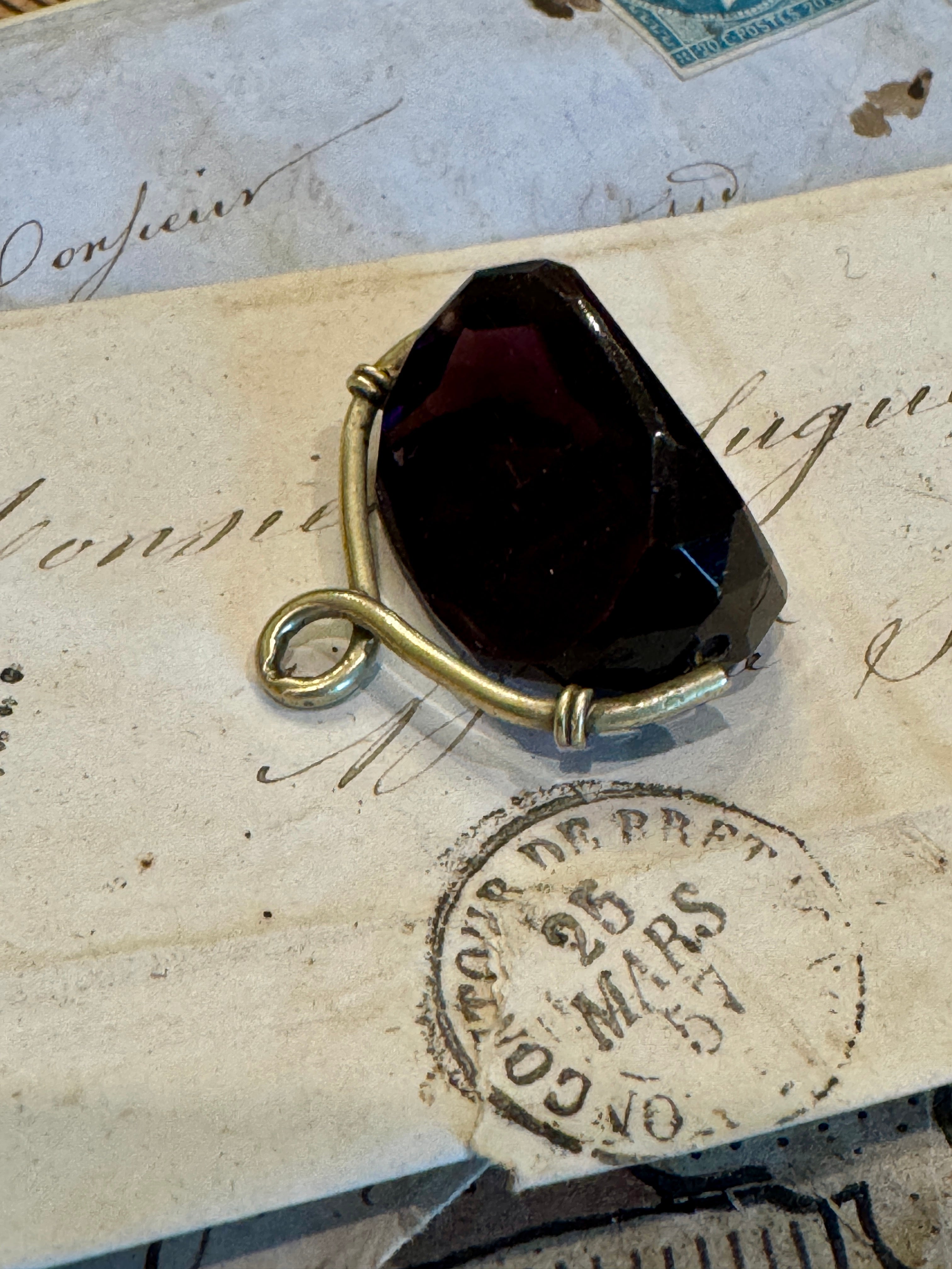 Antique Edwardian Rose Gold Spinning Fob Seal Pendant