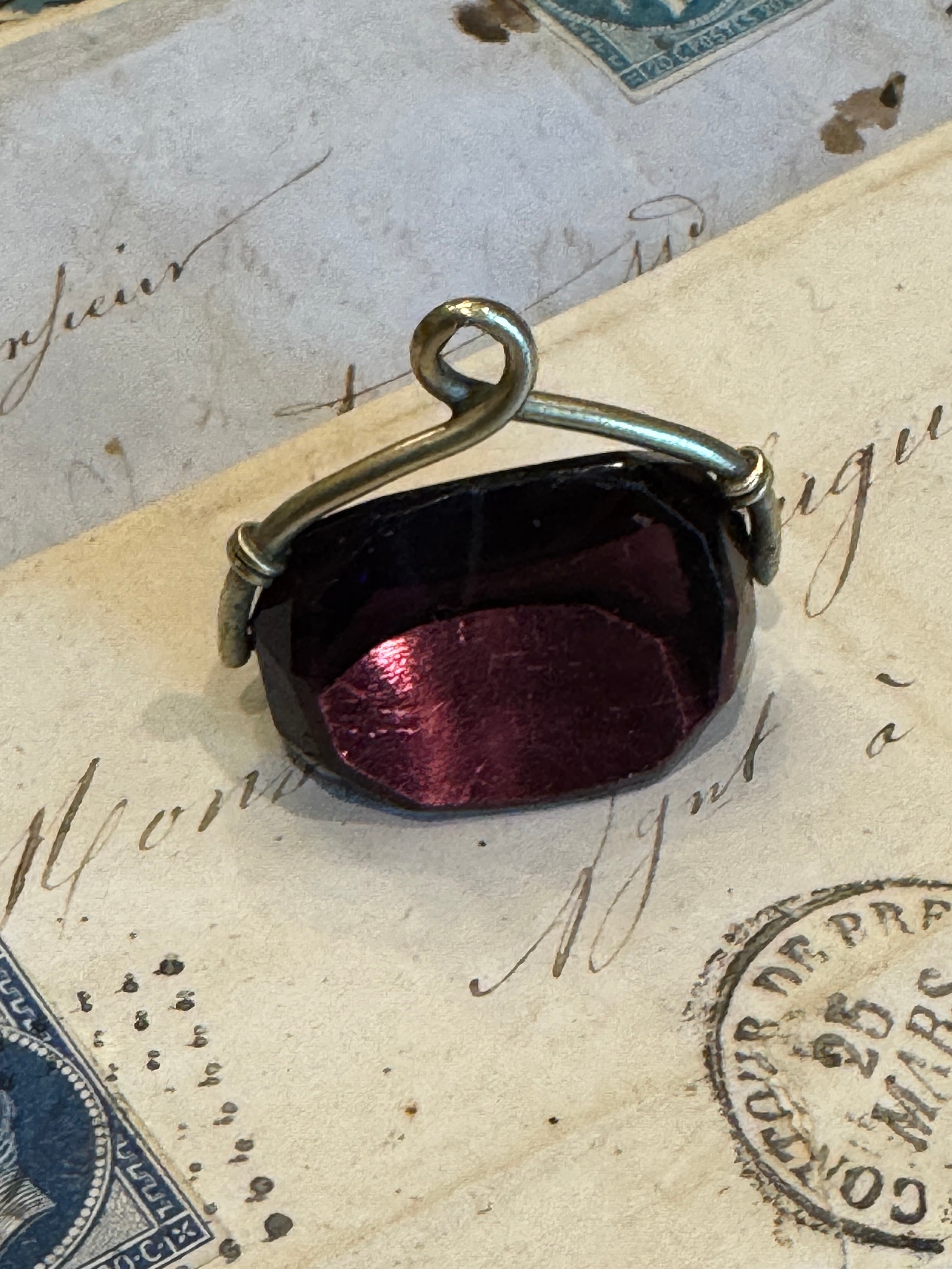 Antique Edwardian Rose Gold Spinning Fob Seal Pendant