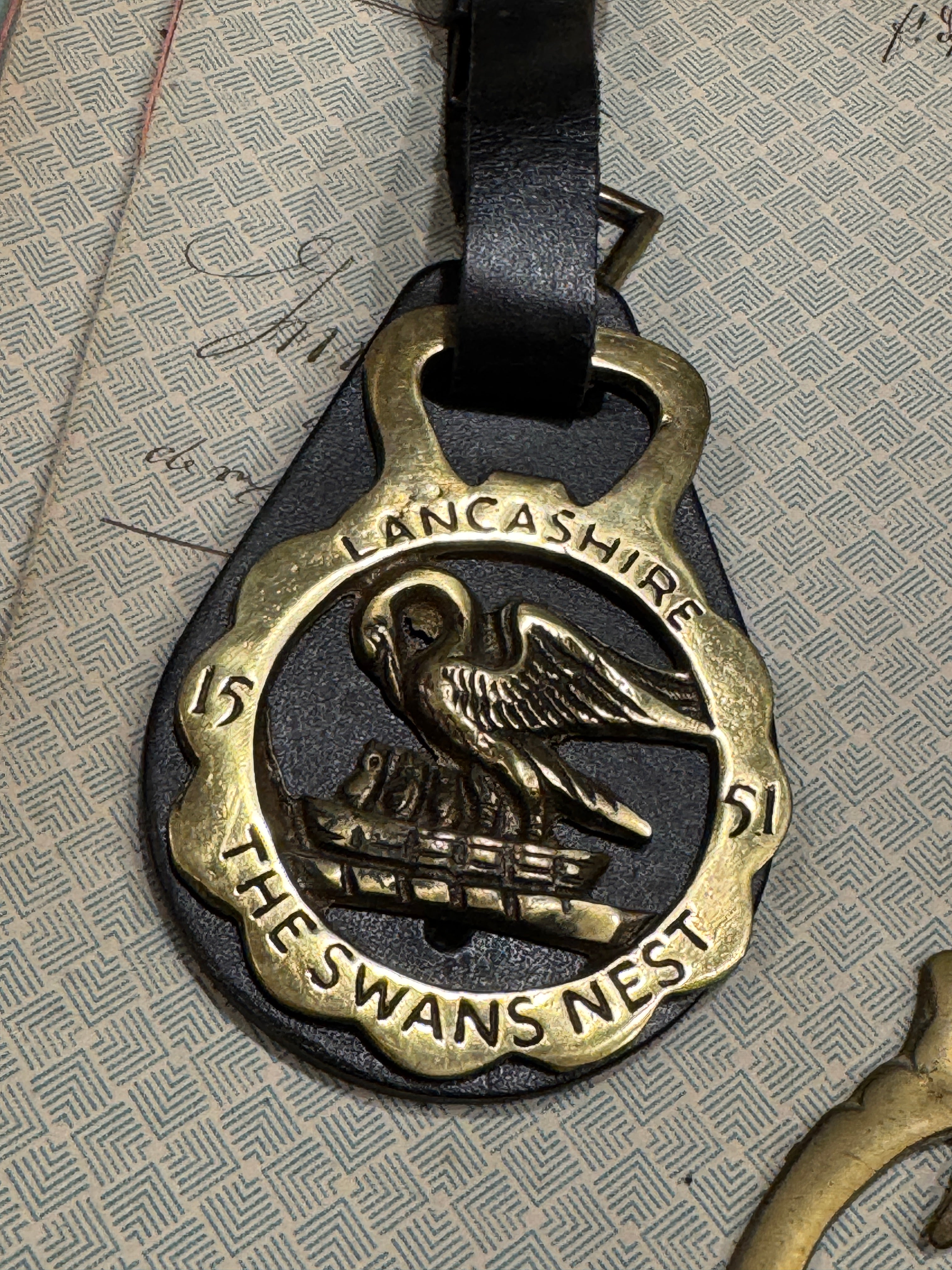 Vintage English Souvenir Horse Brass Deer Swan Medallions