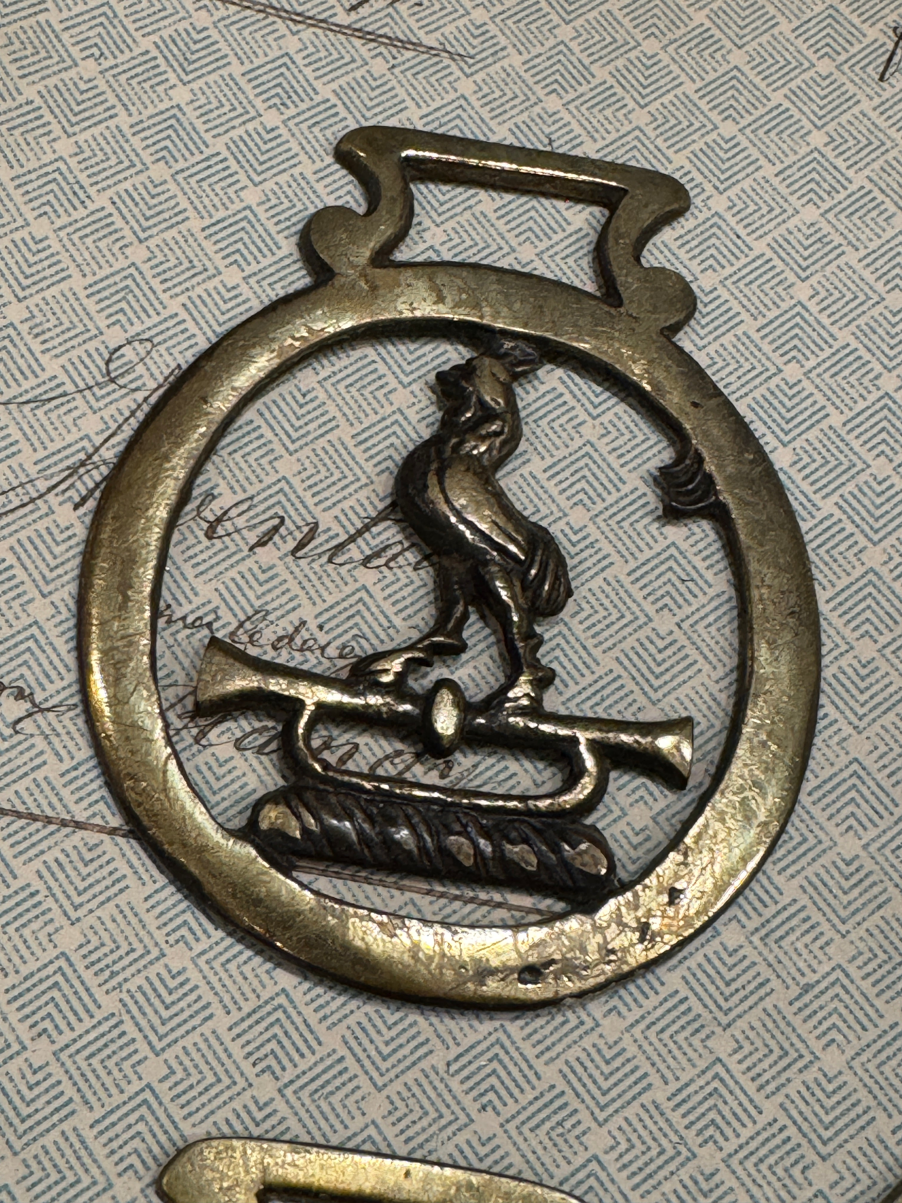 Vintage English Souvenir Horse Brass Chicken Medallions