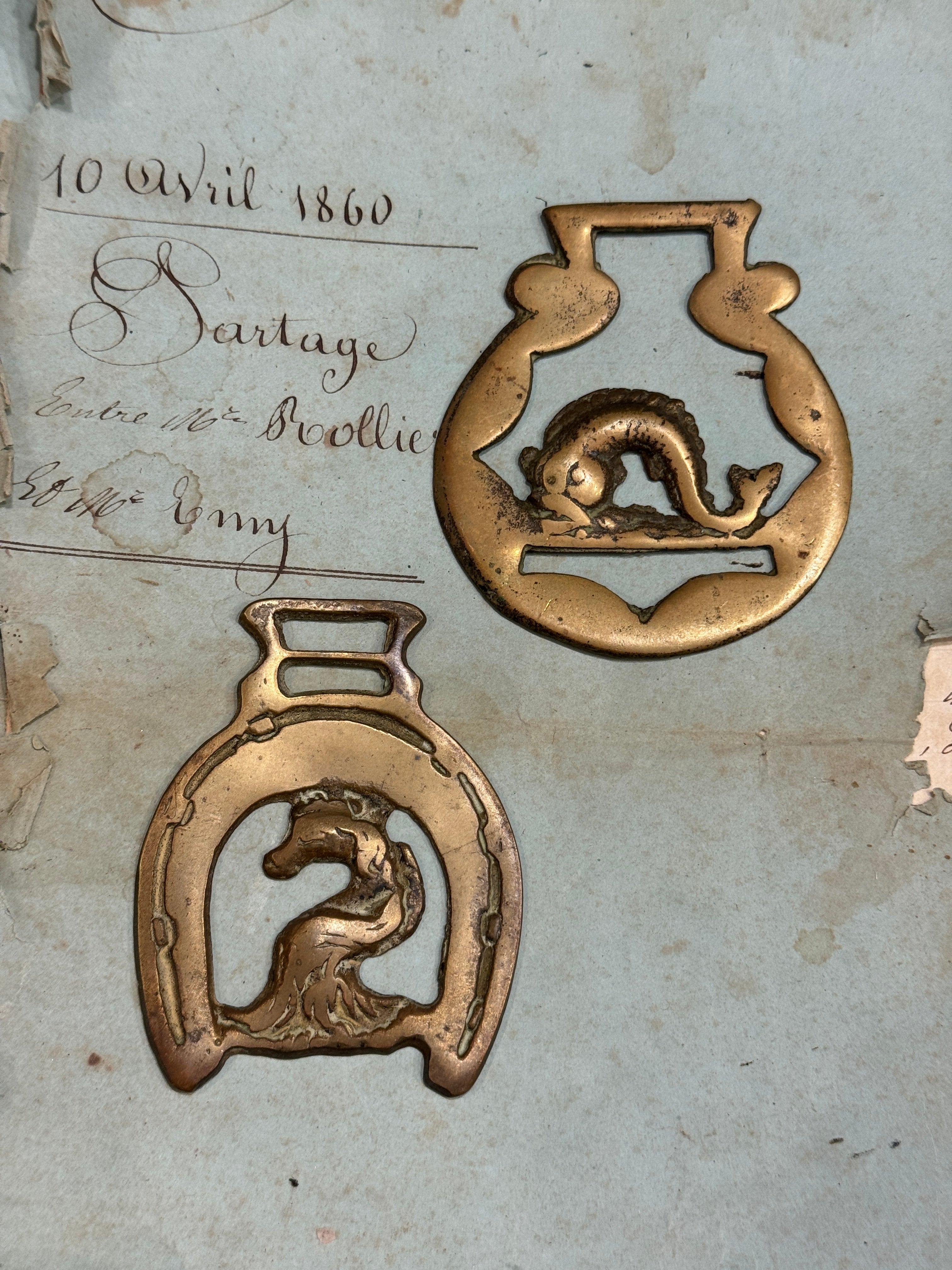 Vintage English Souvenir Horse Brass Medallions