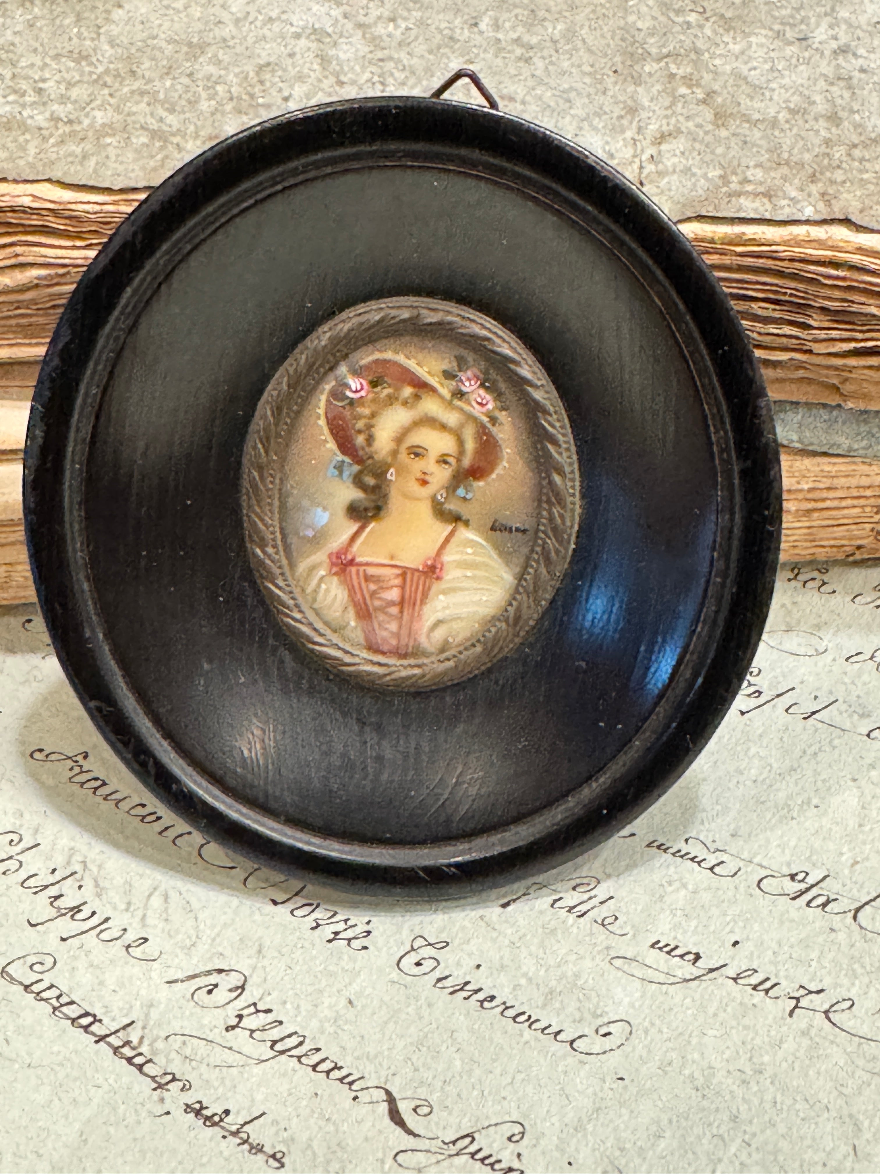 Antique 1800s French Miniature Portrait