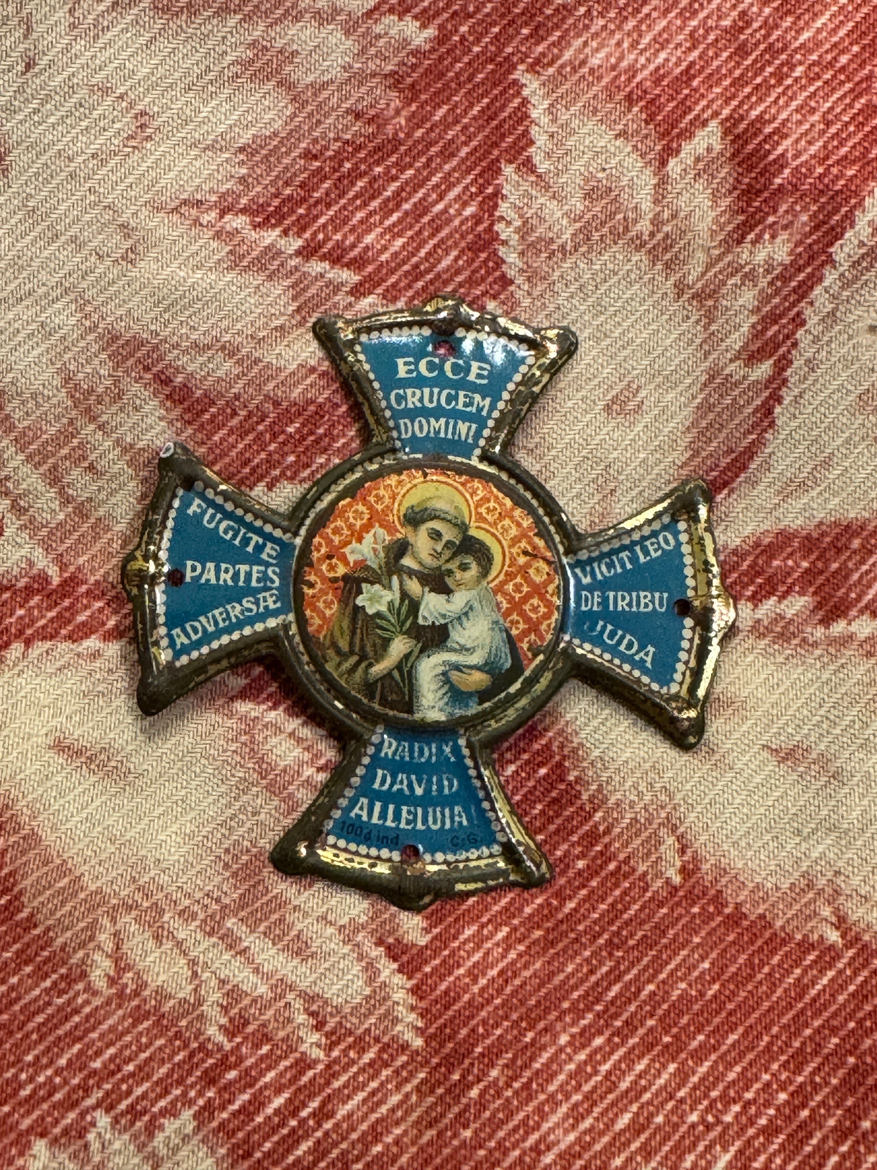 Antique French Saint Anthony with Exorcism Prayer