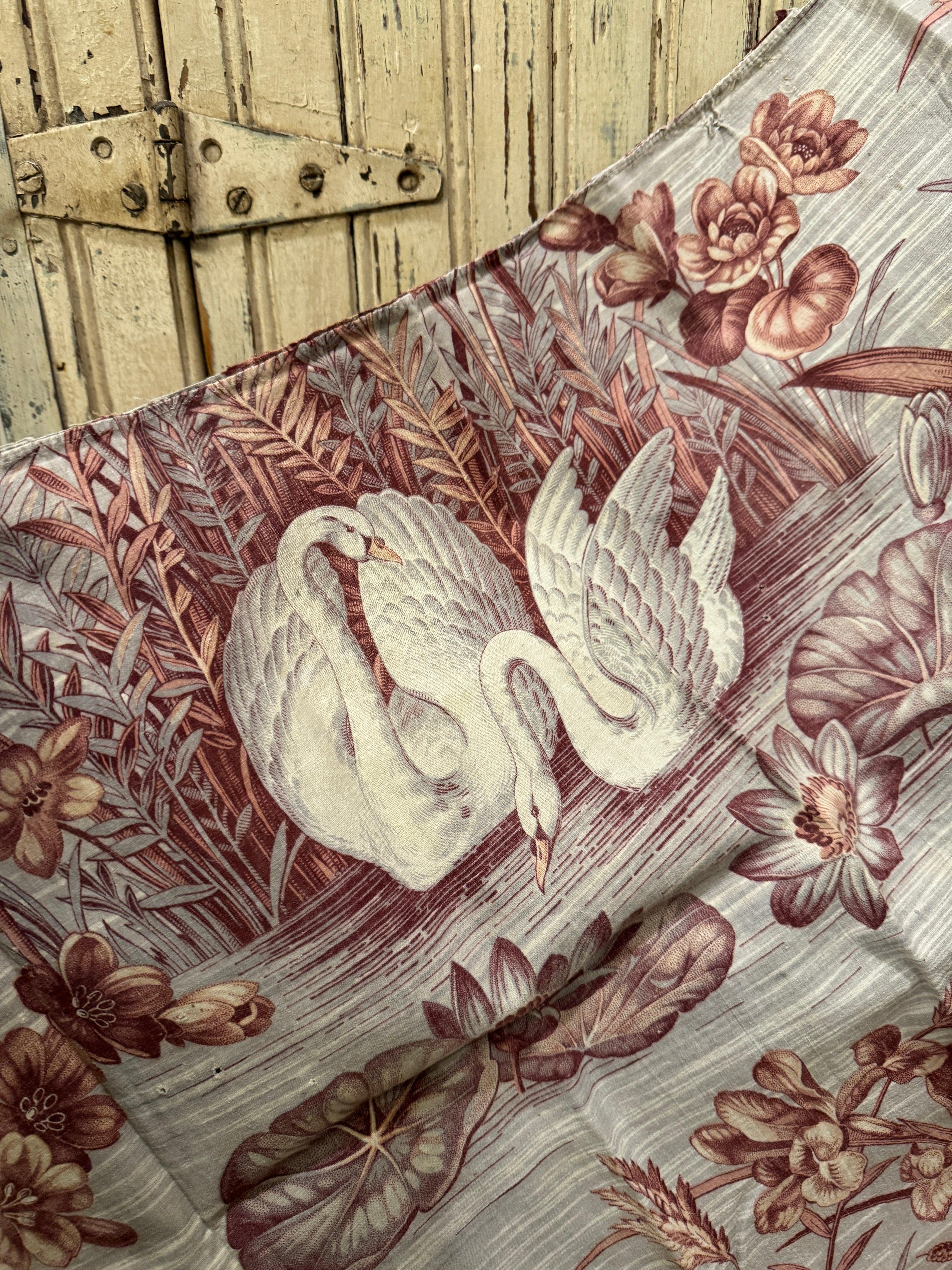 Antique 1800s French Swans Panel  *