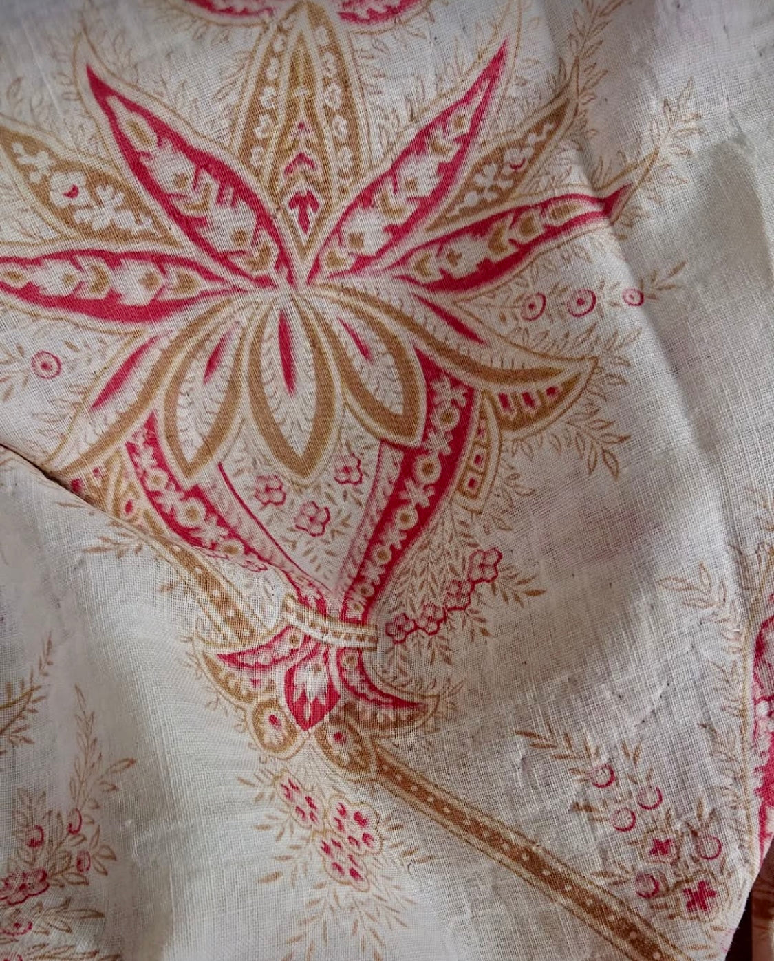 Antique 1820s French Printed Cotton  *