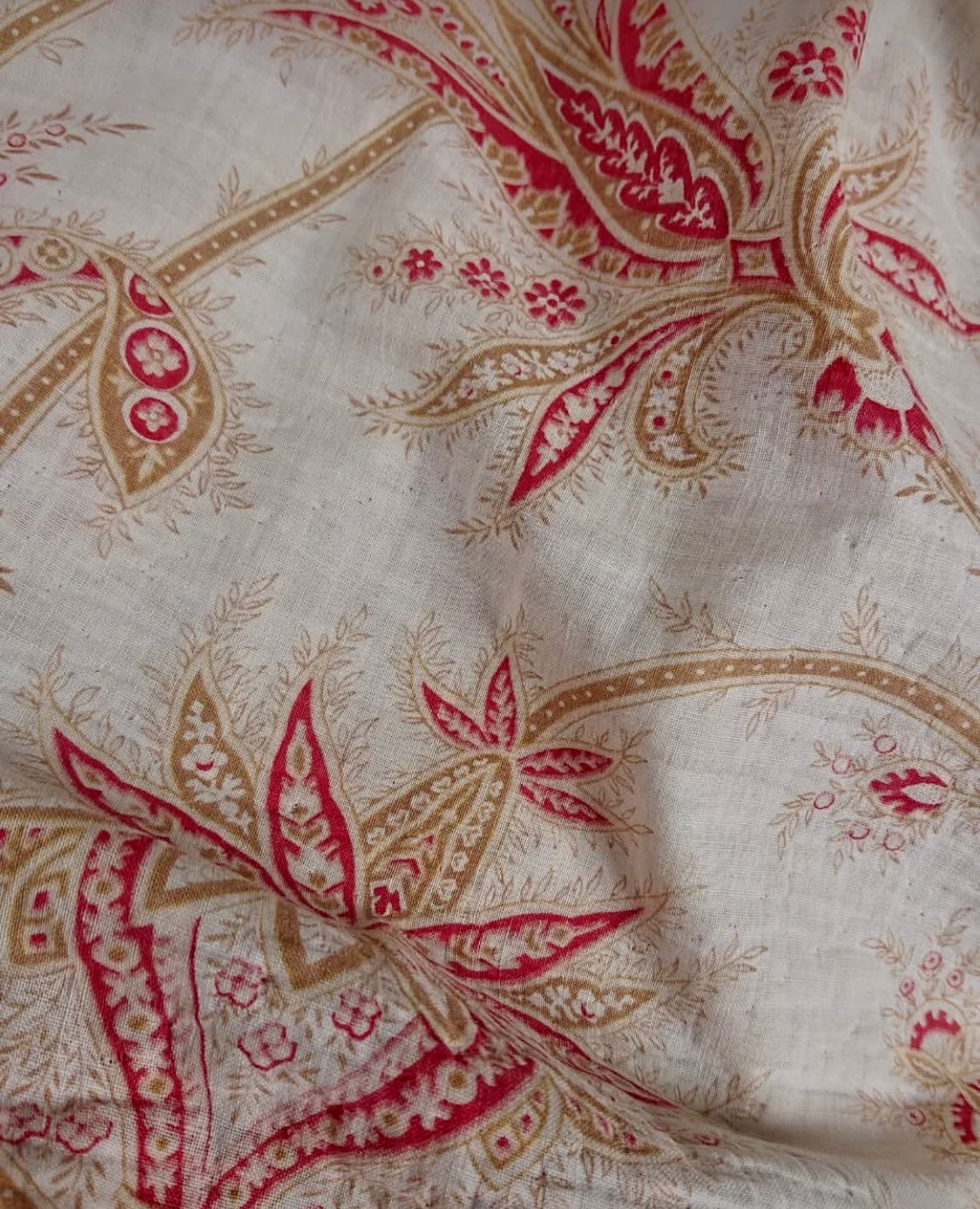 Antique 1820s French Printed Cotton  *