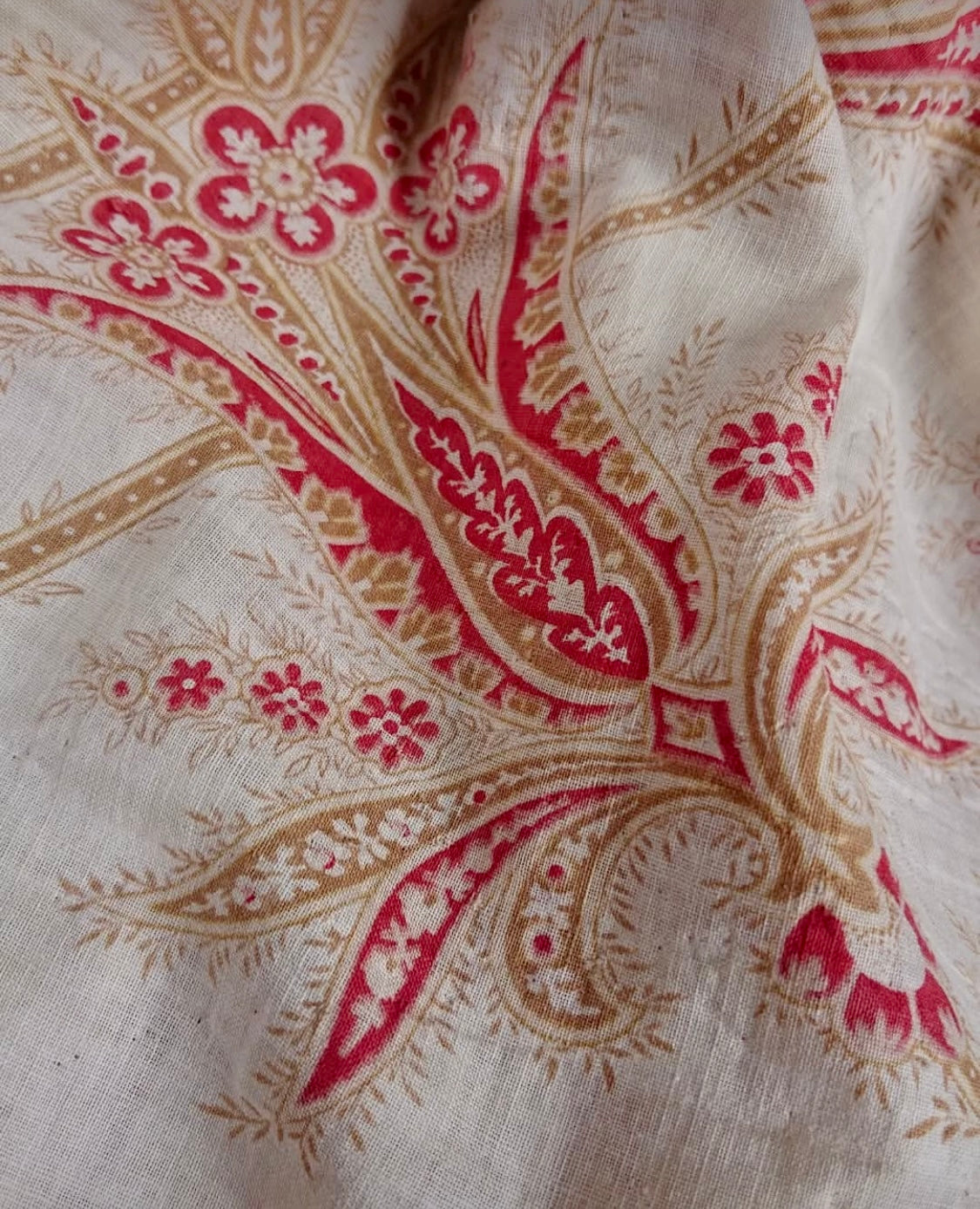 Antique 1820s French Printed Cotton  *