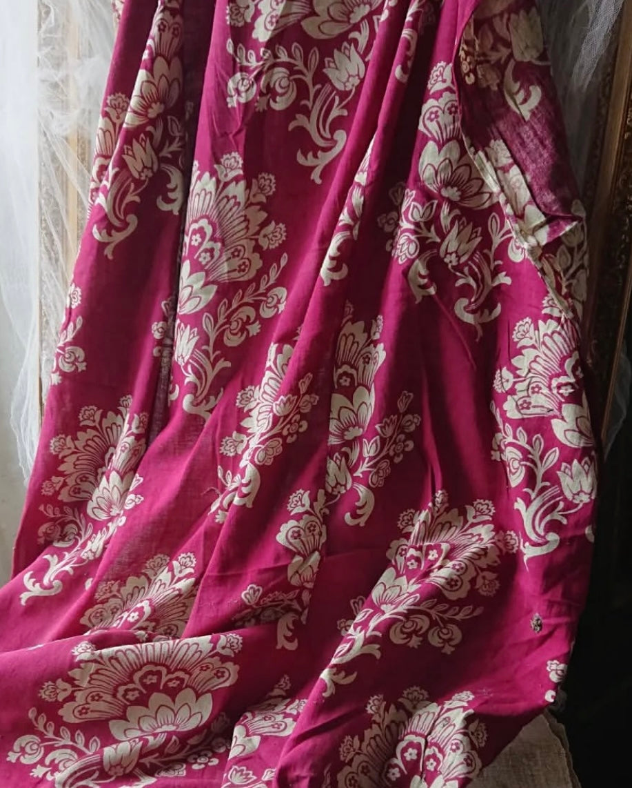 Antique 1800s French Printed Cotton Panel  *