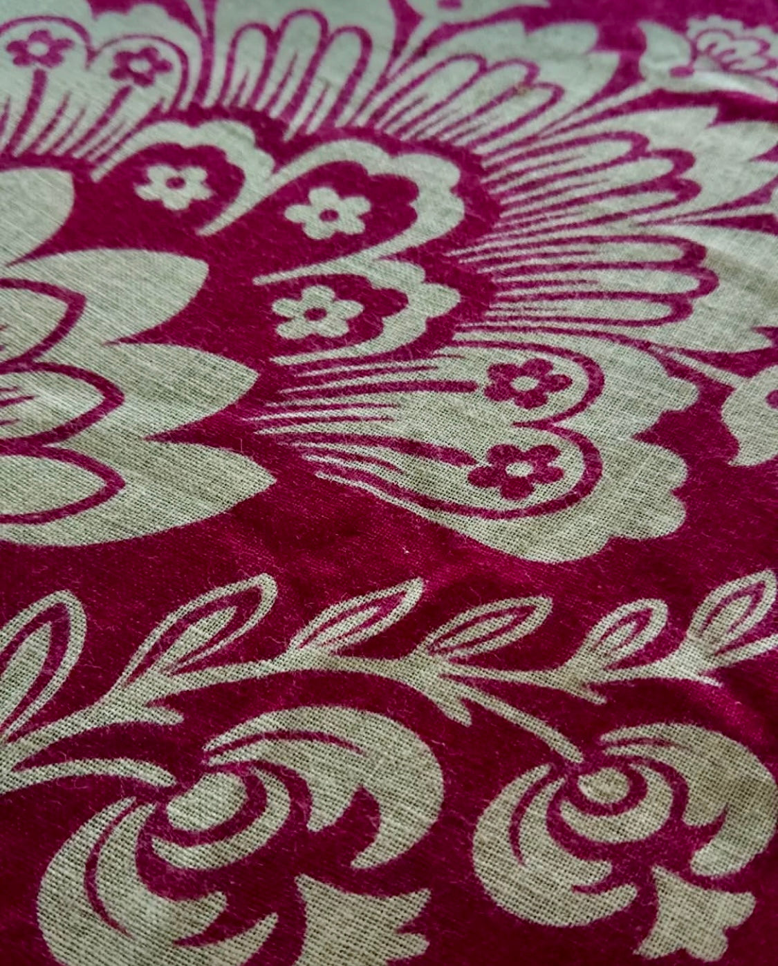 Antique 1800s French Printed Cotton Panel  *