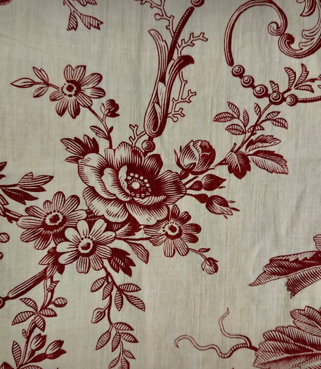 1800s French Printed Cotton Toile  *