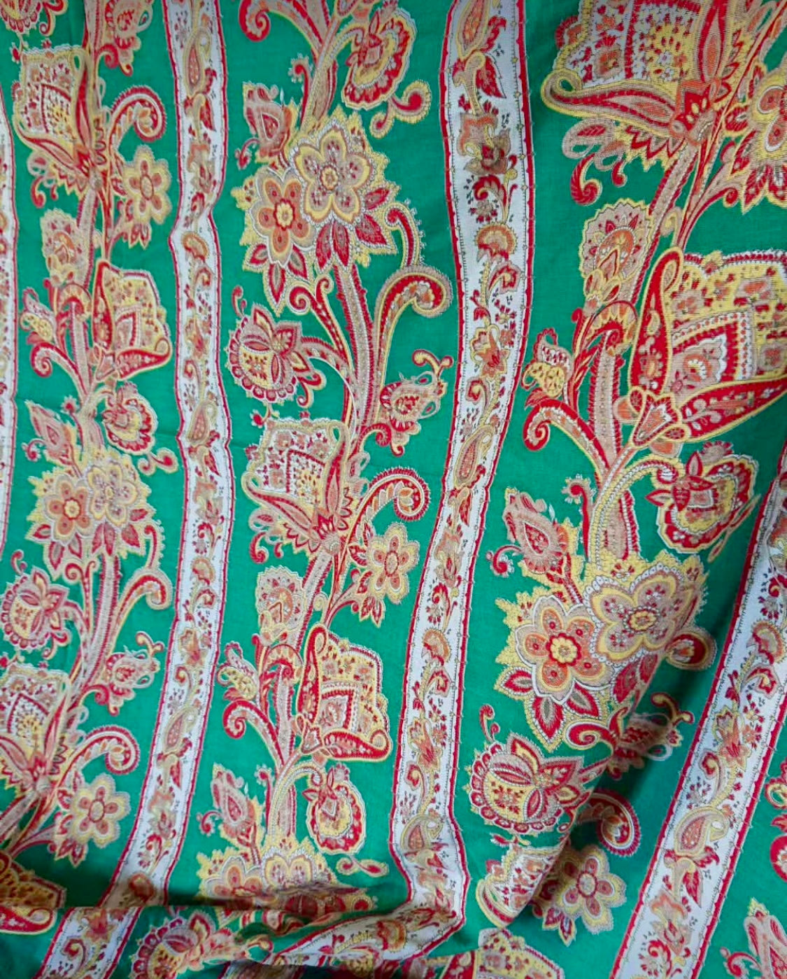 Beautiful Antique French Printed Cotton Morceau  *