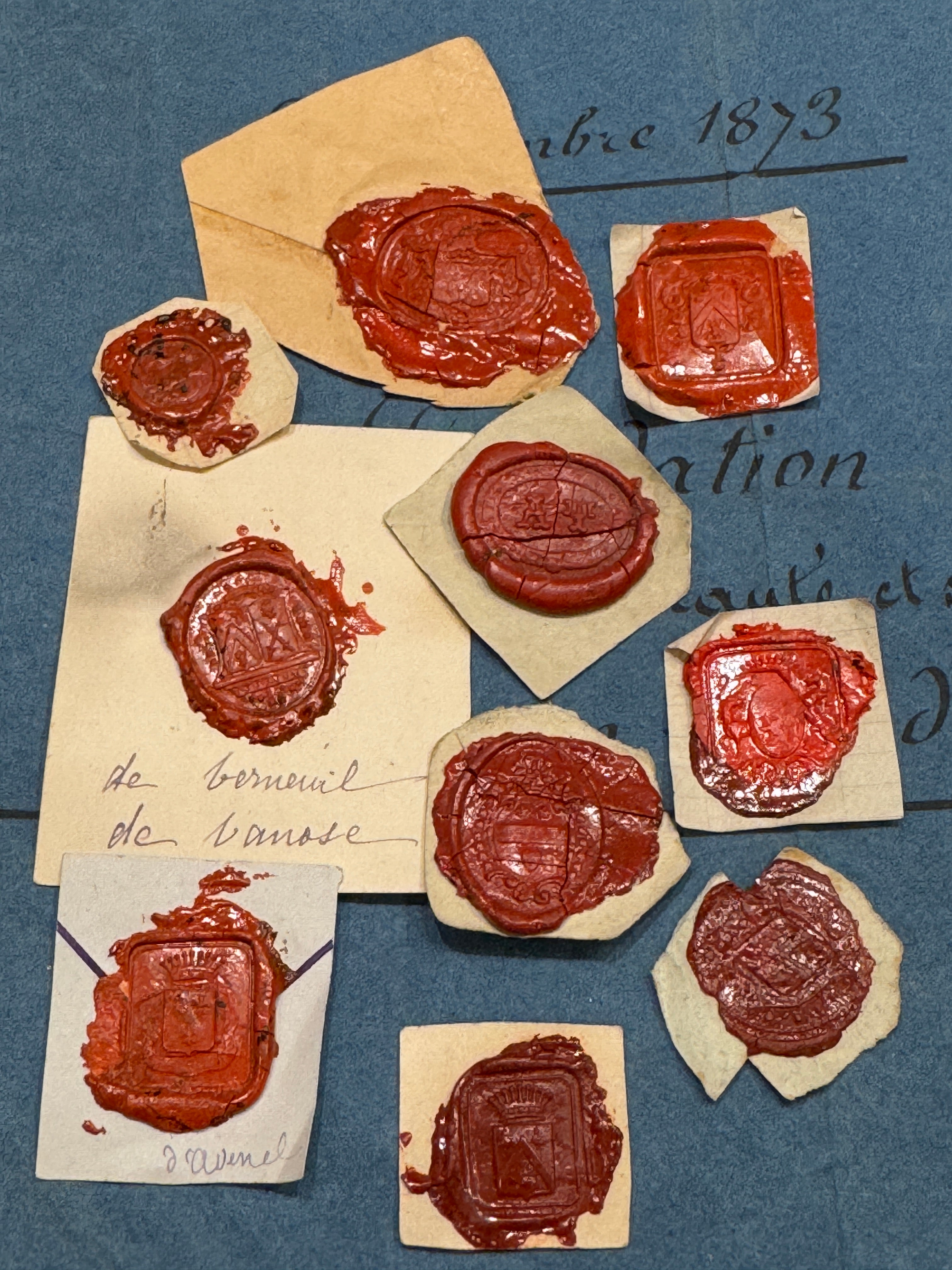 French 1700s - 1800s Wax Seal Collection - Red - WS1