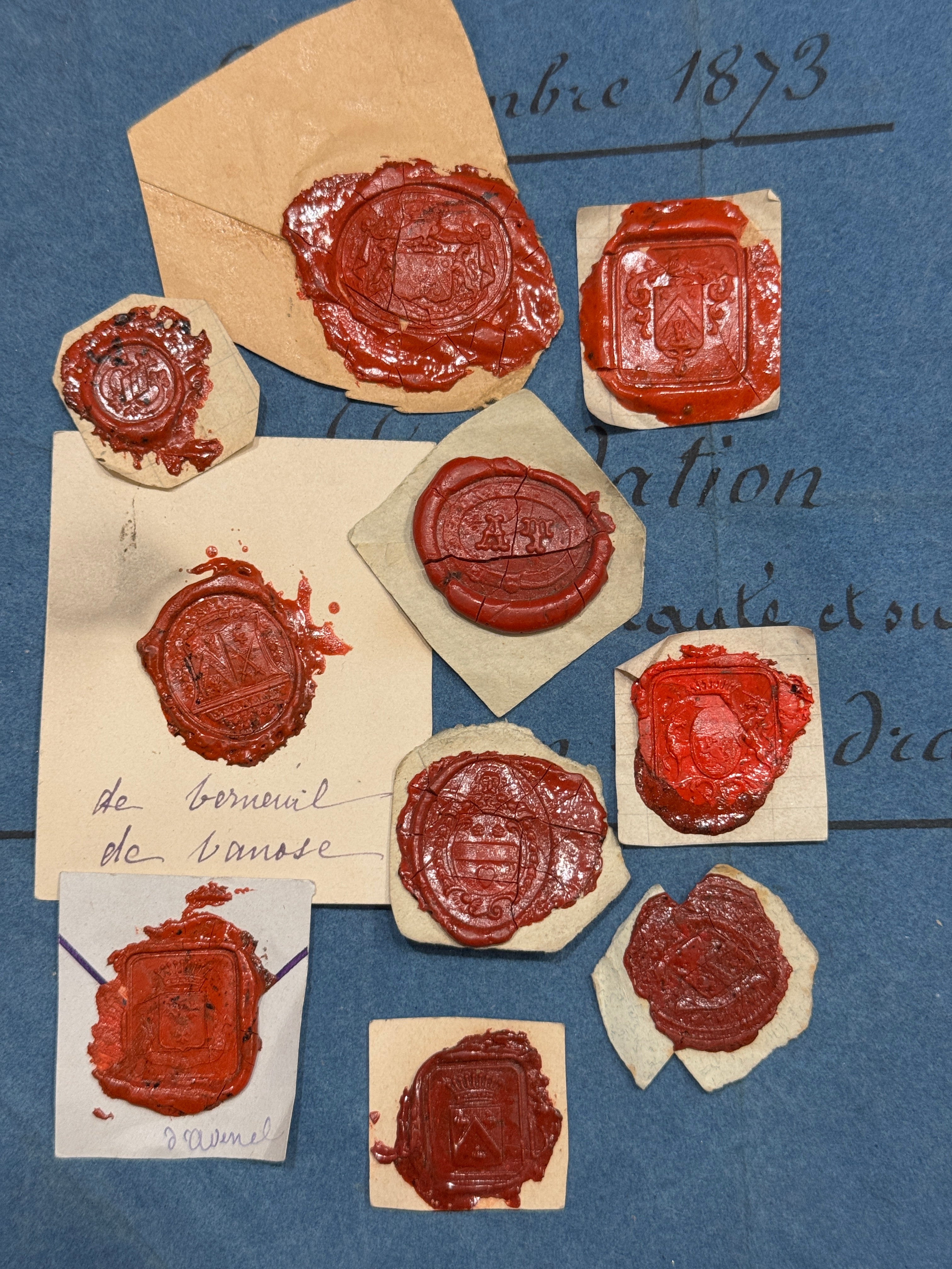 French 1700s - 1800s Wax Seal Collection - Red - WS1
