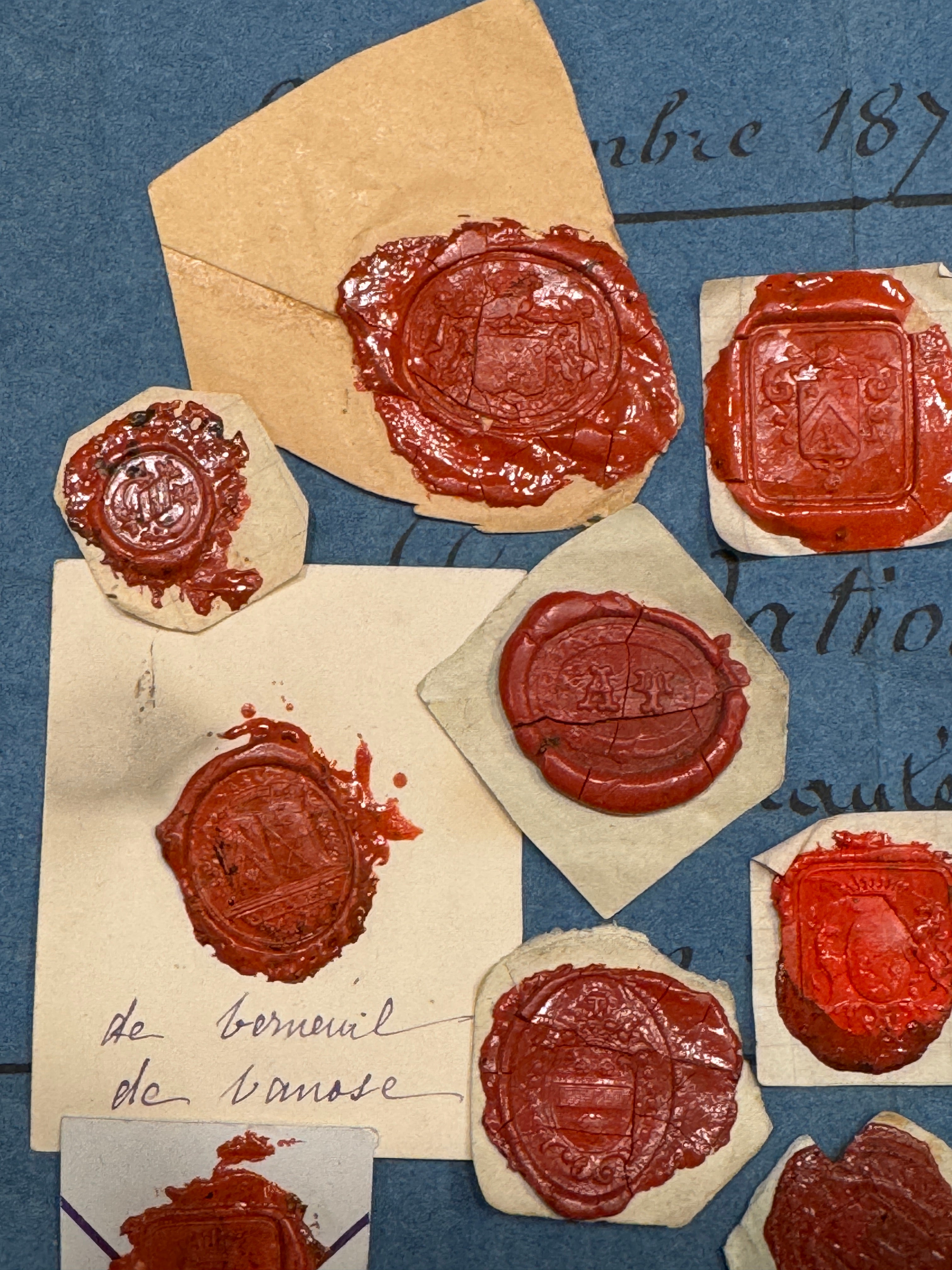 French 1700s - 1800s Wax Seal Collection - Red - WS1