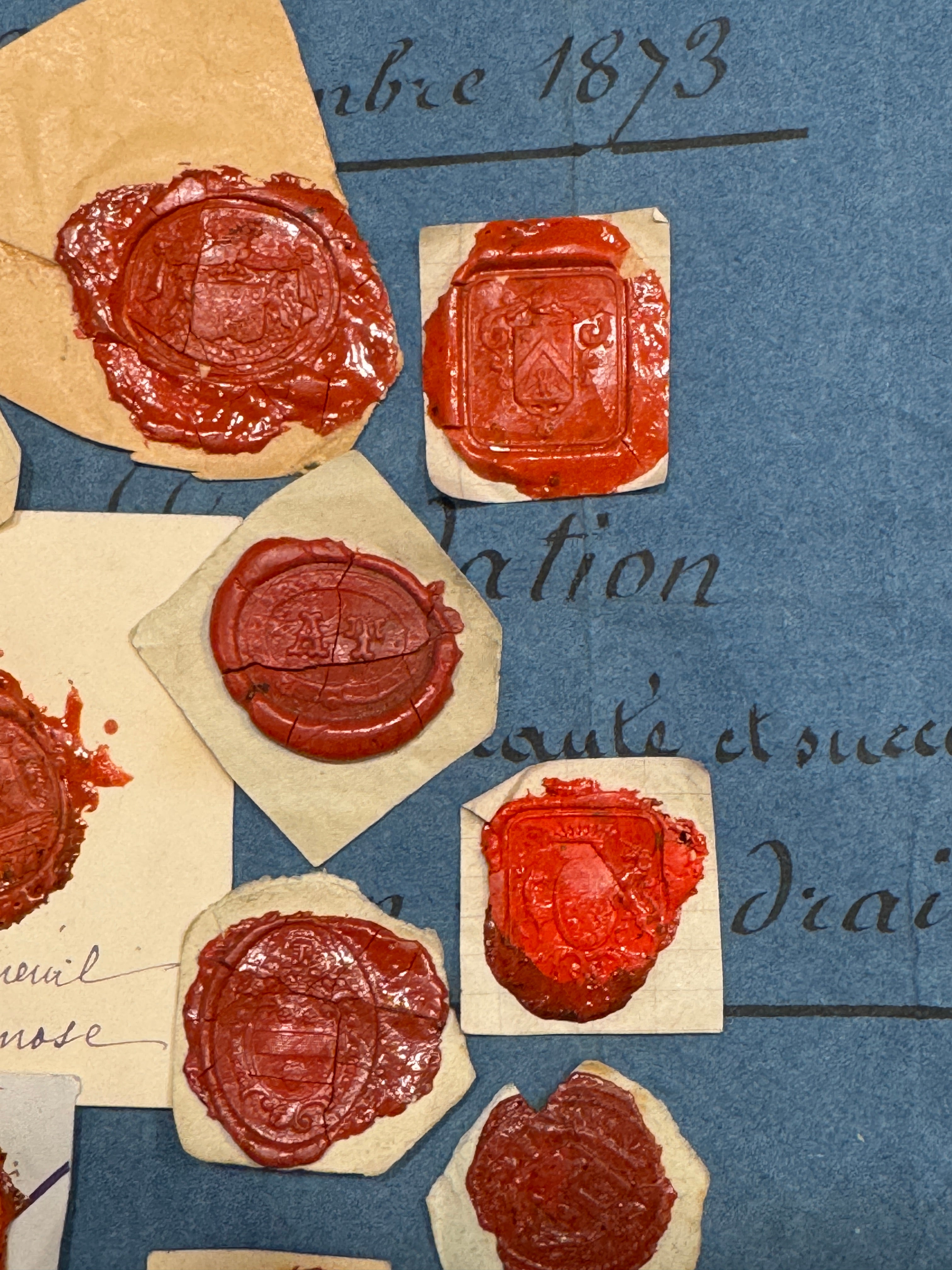 French 1700s - 1800s Wax Seal Collection - Red - WS1