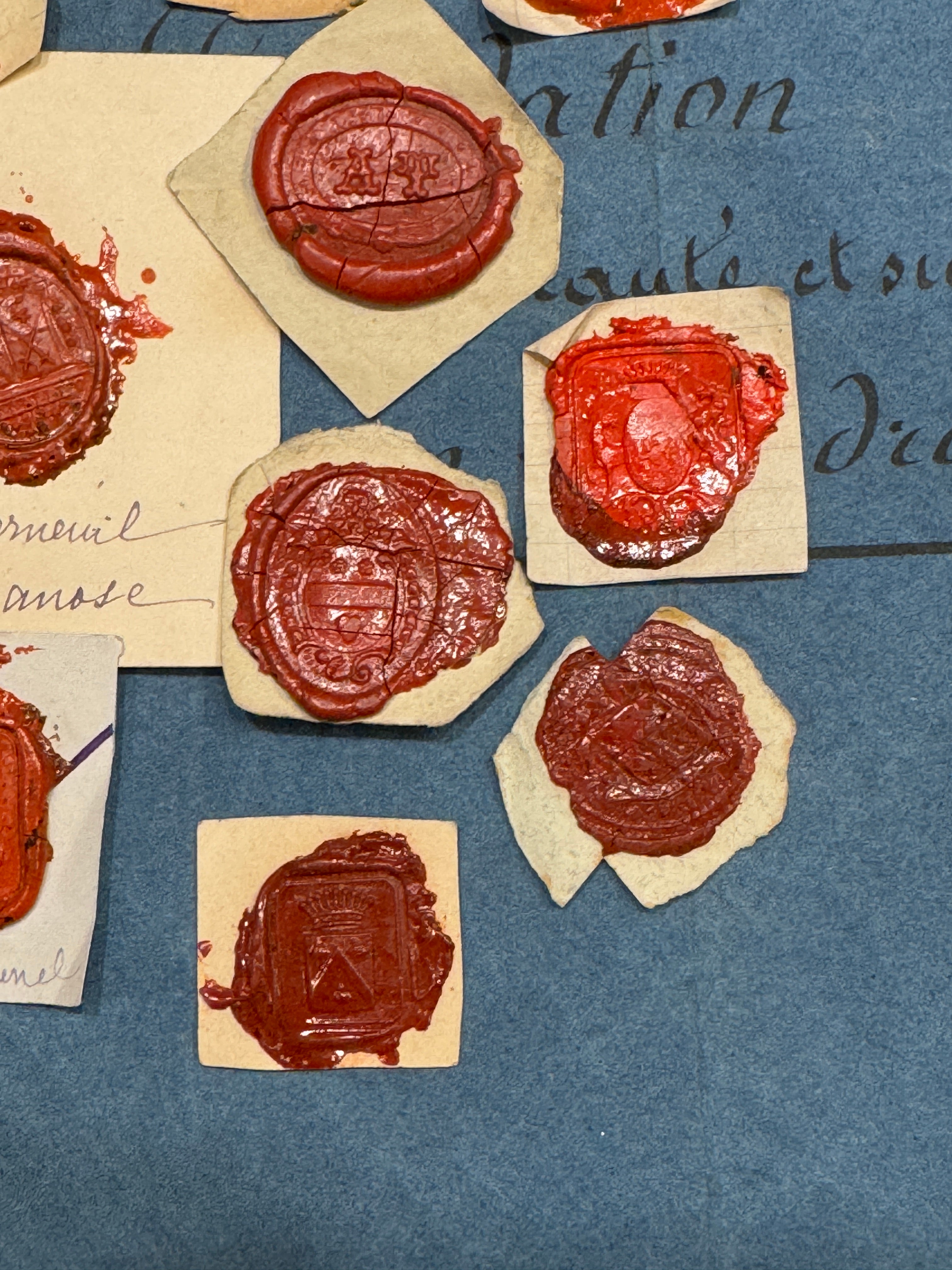French 1700s - 1800s Wax Seal Collection - Red - WS1