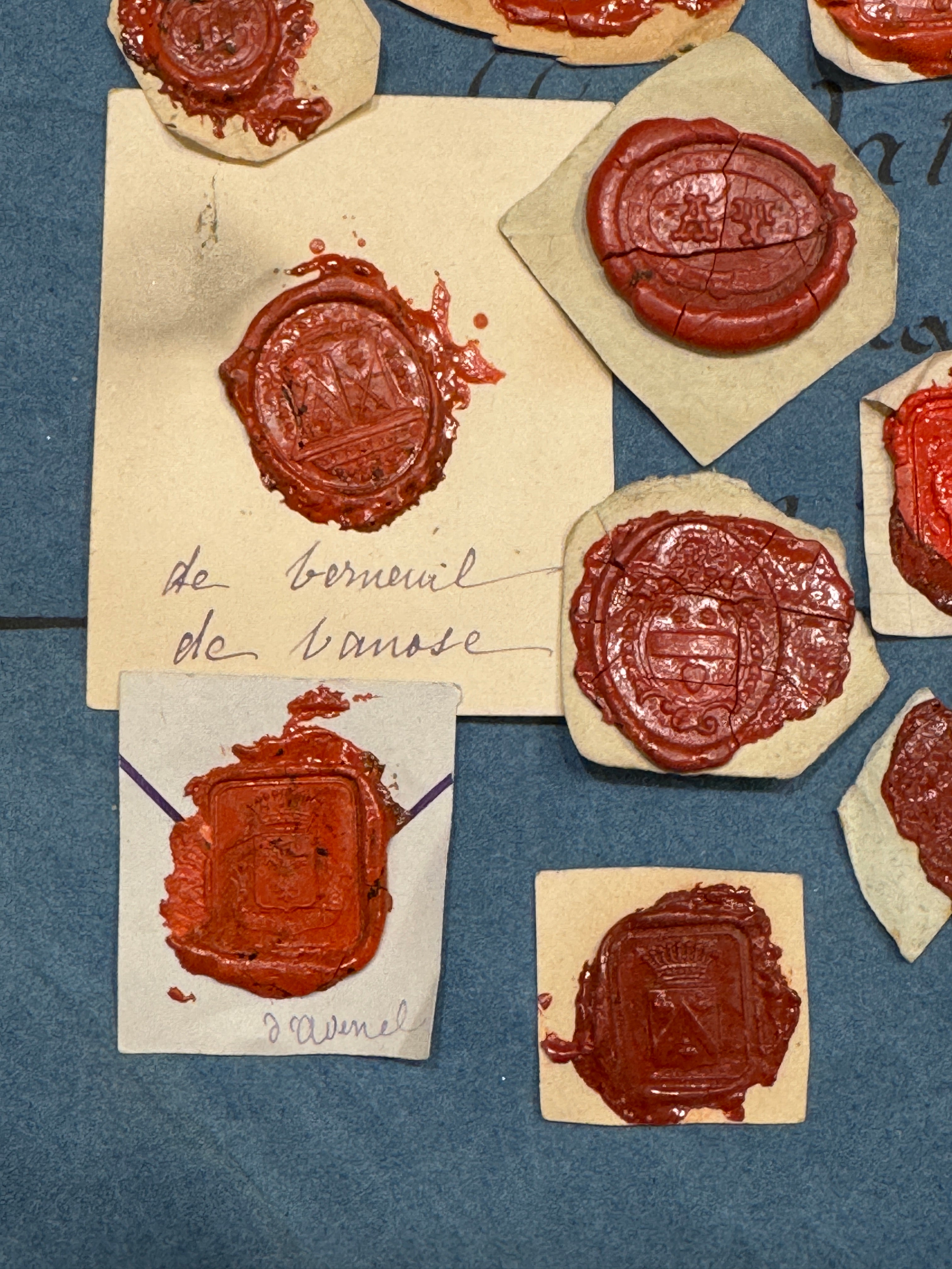 French 1700s - 1800s Wax Seal Collection - Red - WS1
