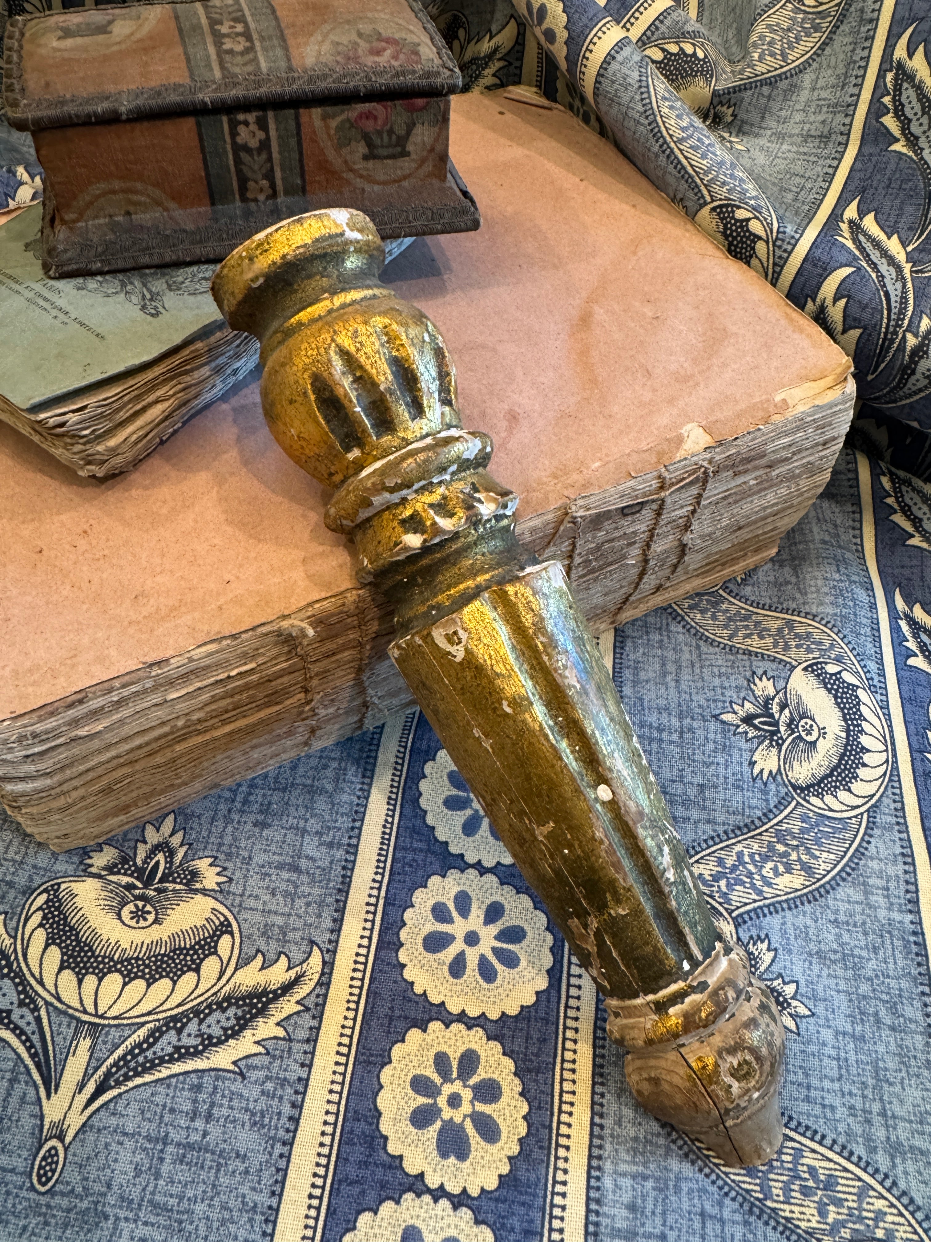 1800s French Gilt Wood Fragment