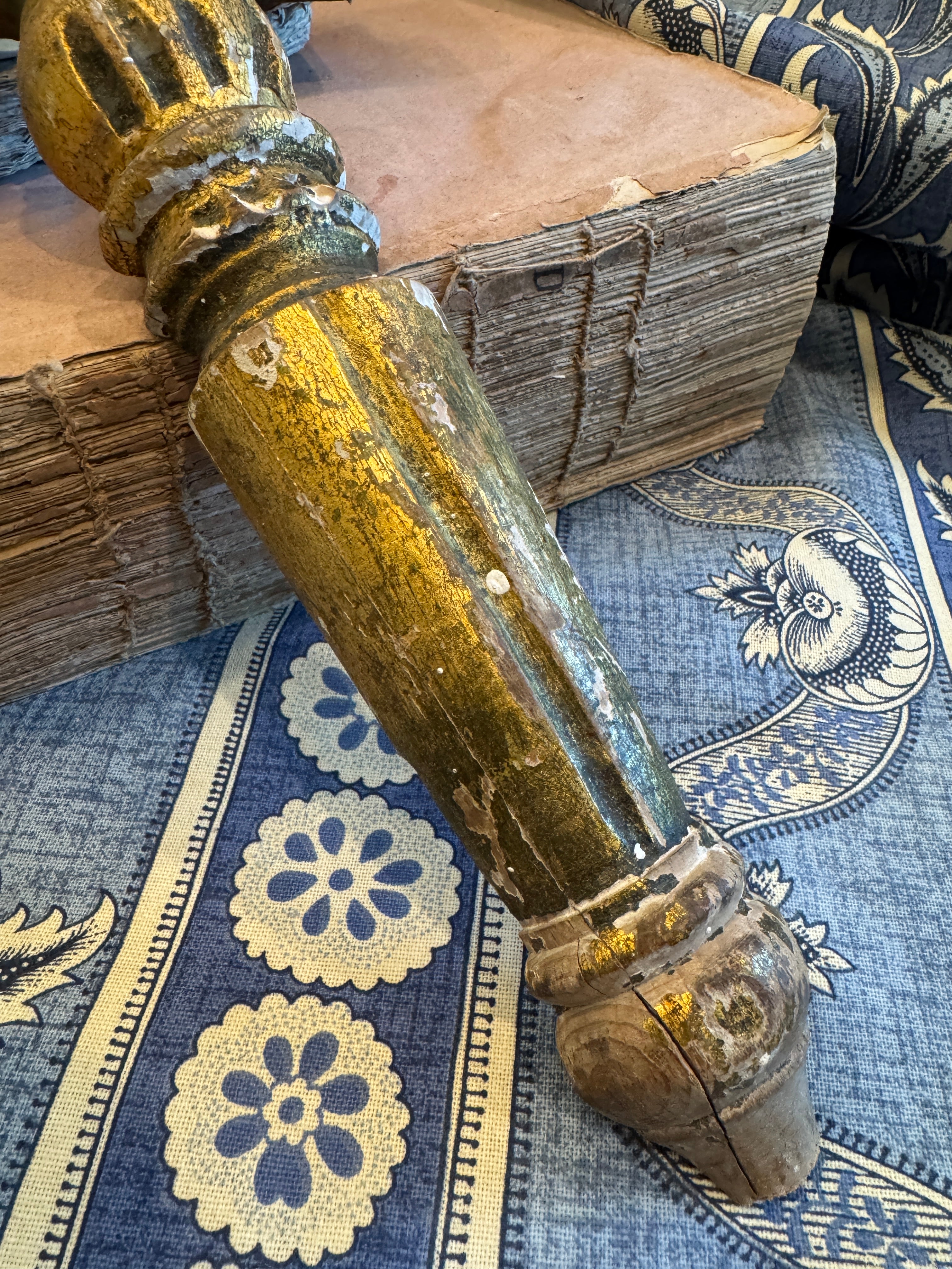 1800s French Gilt Wood Fragment