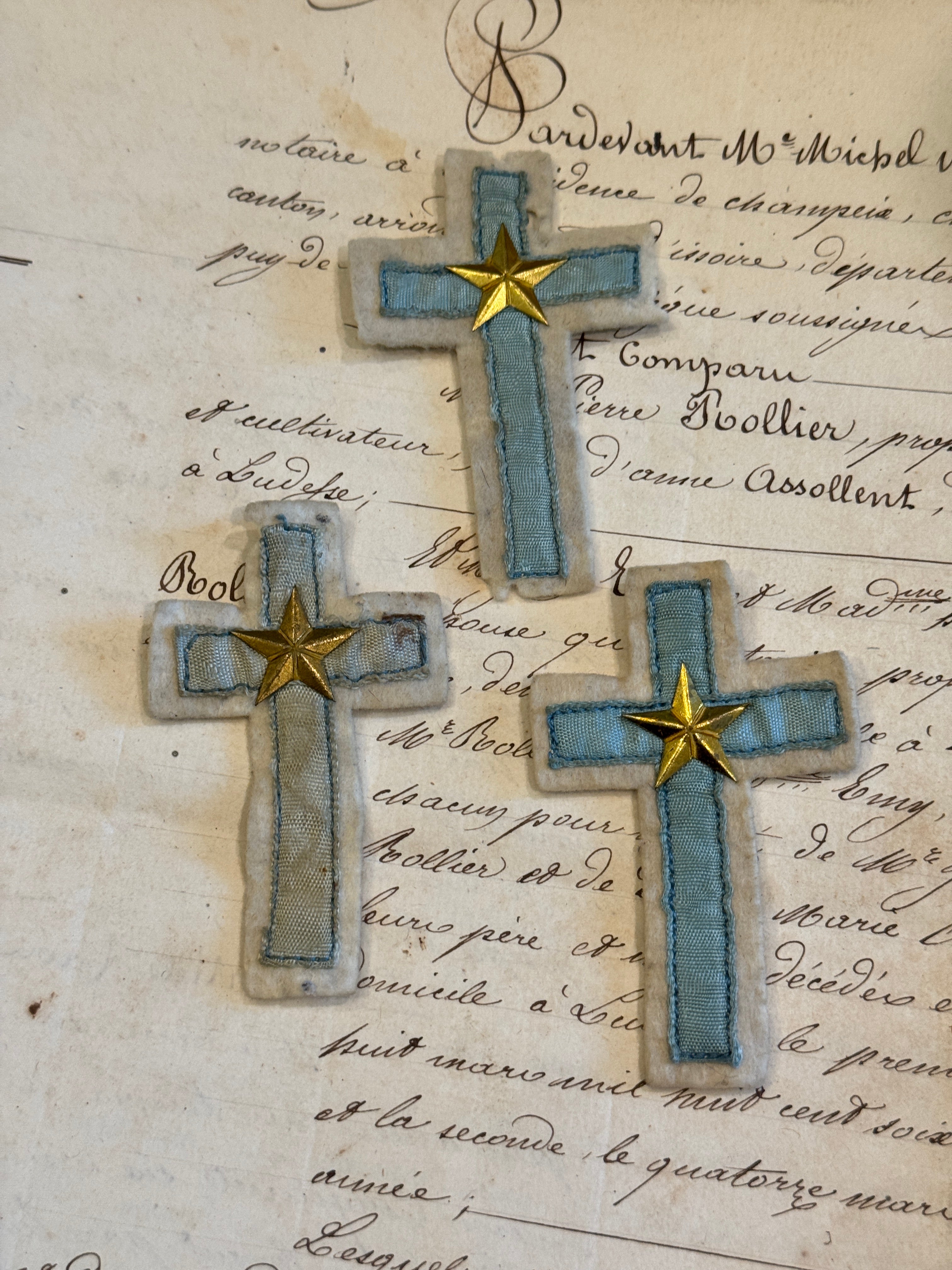 Antique French Agnes Dei Crosses